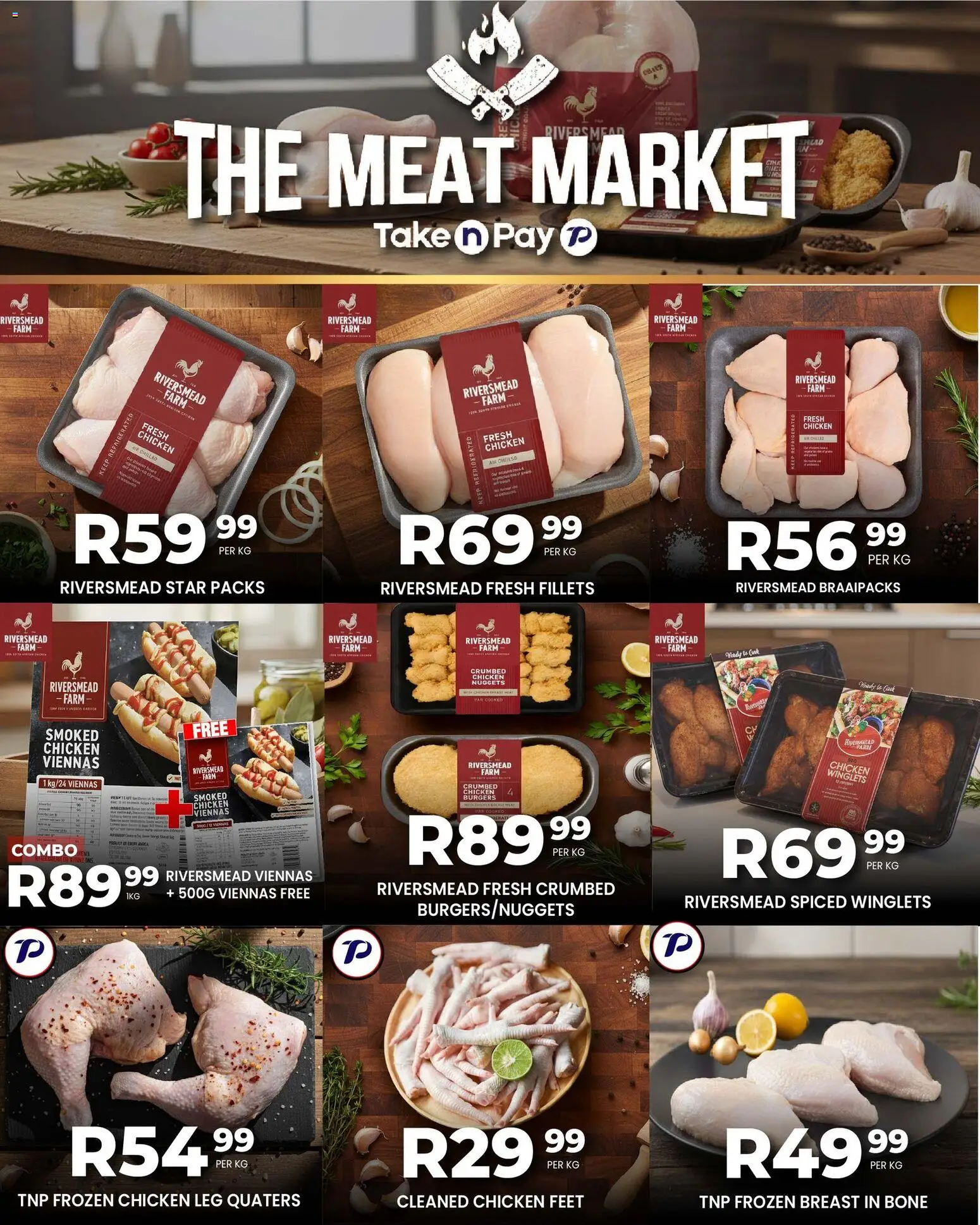 New Take n Pay catalogue – valid from 08.12.2025 | Page: 4 | Products: Chicken, Burgers