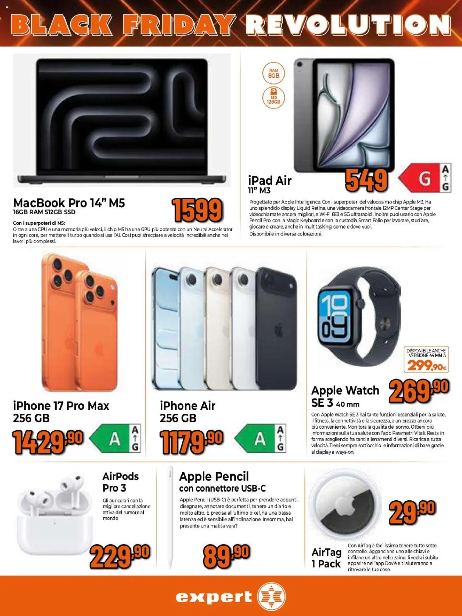 Volantino Expert del 17.11.2025 | Pagina: 9 | Prodotti: Iphone, Zaino, Videocamera, Macbook