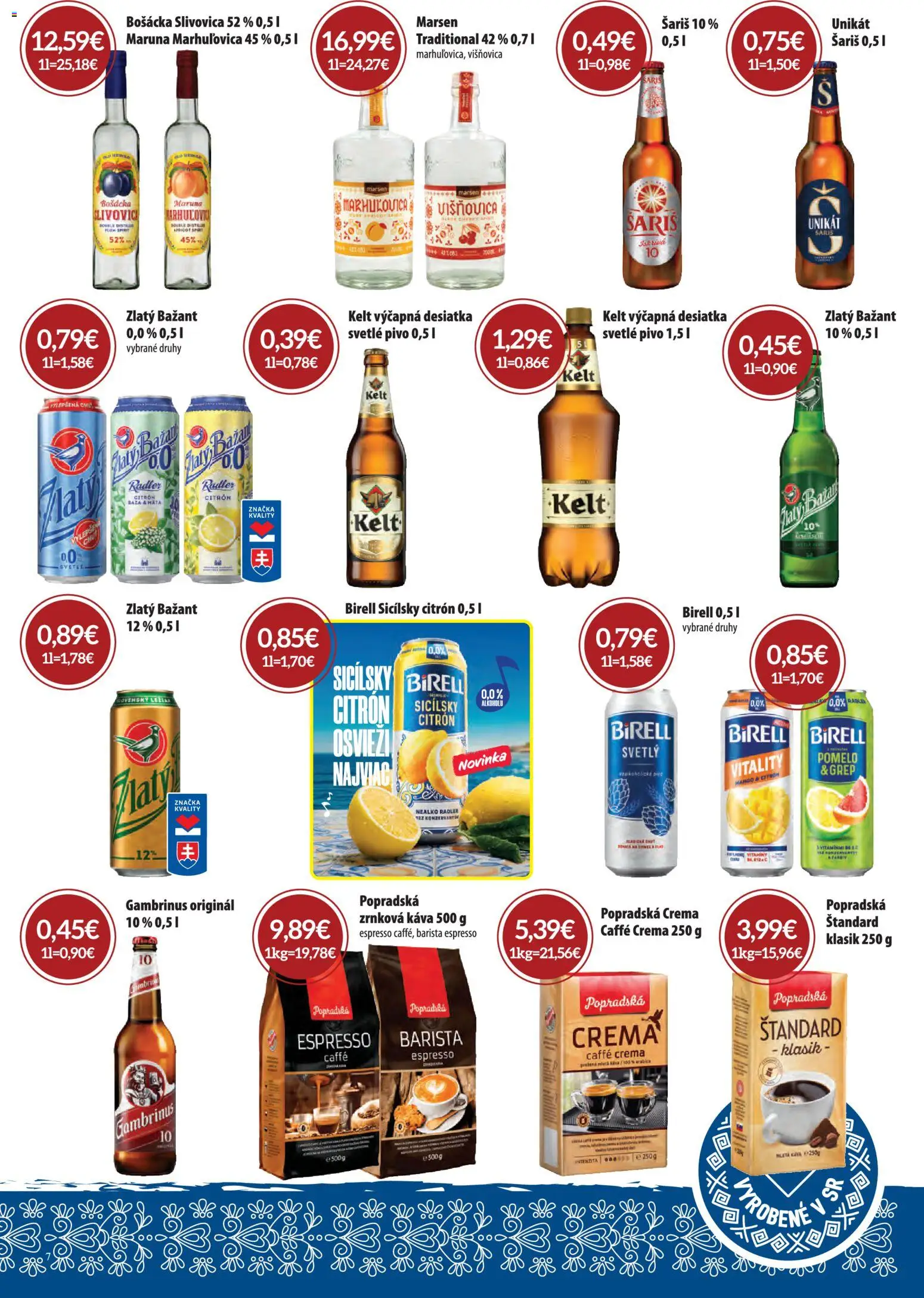 Nové CBA Komfos akcie – leták je platný od 01.04.2026 | Strana: 7 | Produkty: Barista, Slivovica, Pomelo, Grep