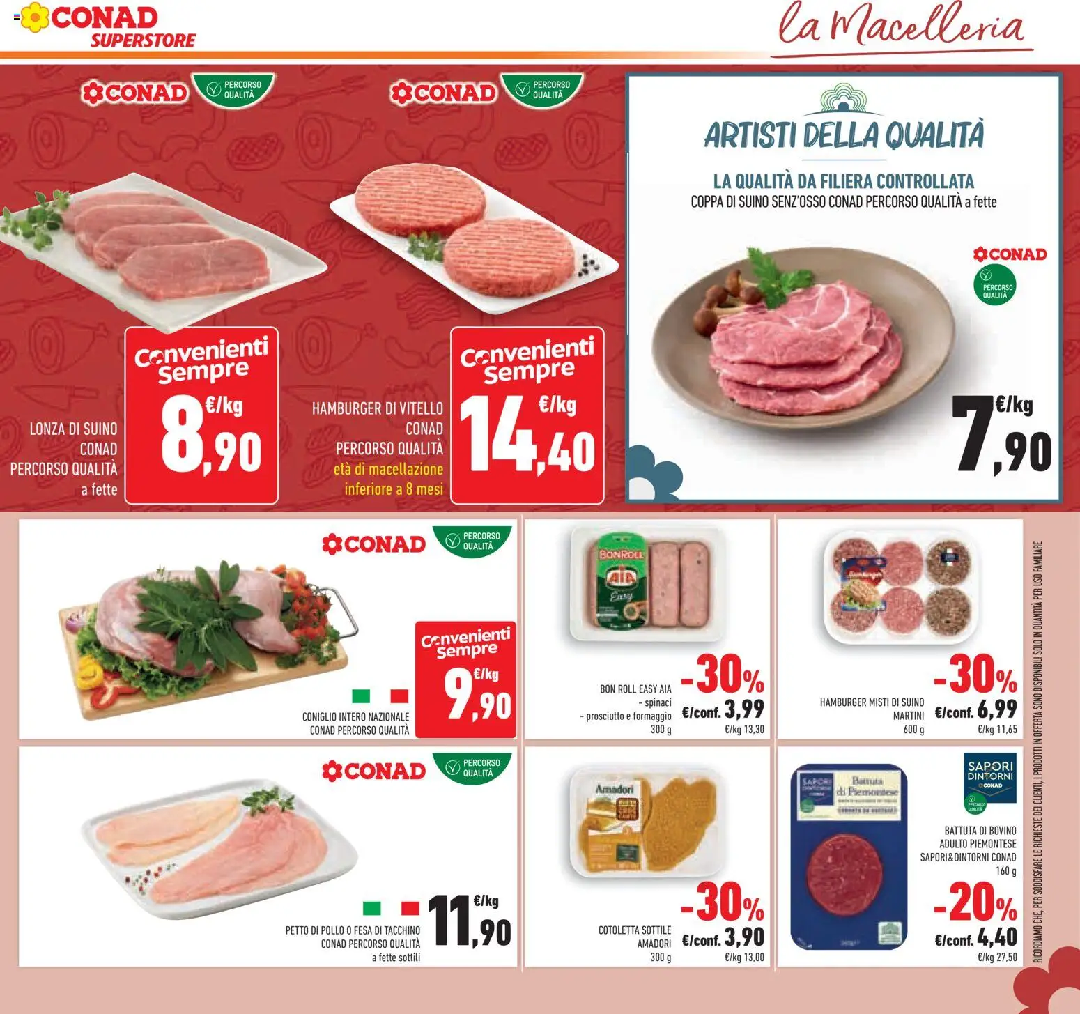 Volantino Conad del 08.04.2026 | Pagina: 19 | Prodotti: Tacchino, Prosciutto, Spinaci, Hamburger
