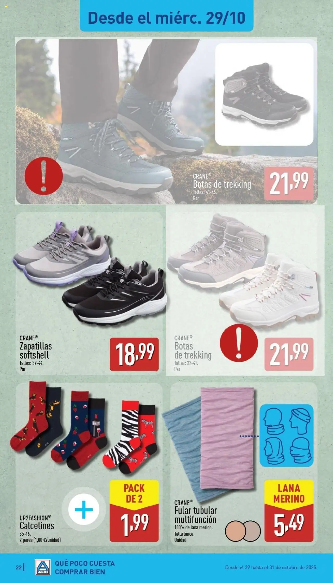 Aldi folleto Baleares │ válido desde el 27.10.2025 | Página: 22 | Productos: Fular, Botas, Zapatillas