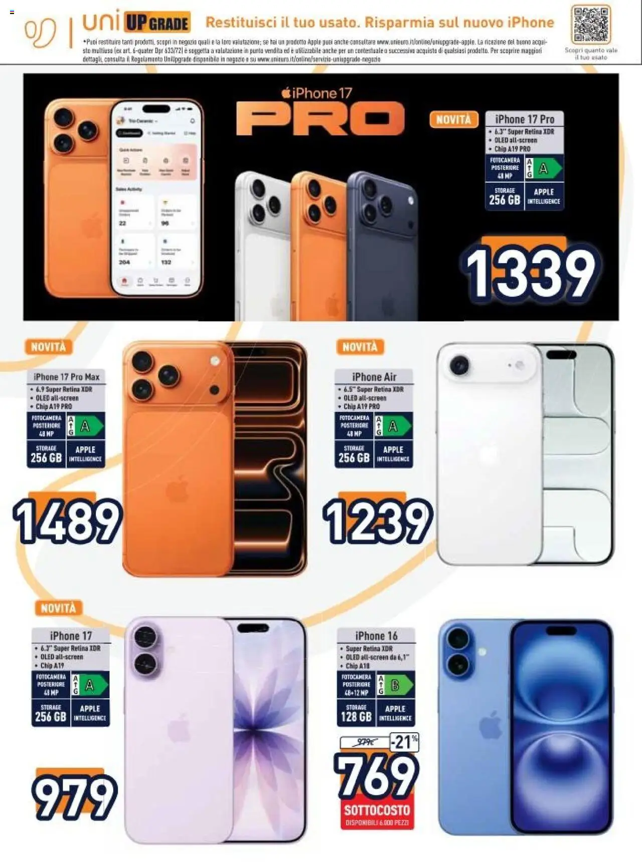Volantino Unieuro del 03.10.2025 | Pagina: 10 | Prodotti: Iphone, Fotocamera