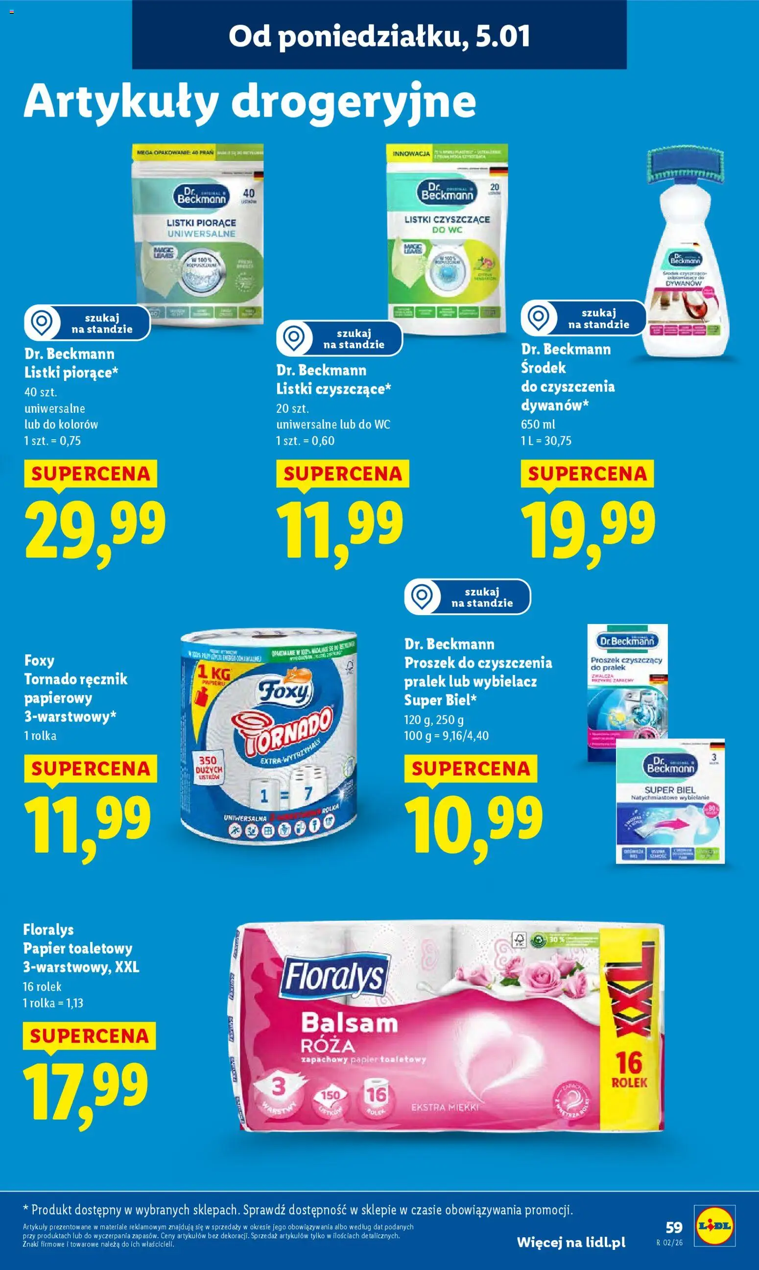 Lidl Gazetka od 05.01.2026 | Strona: 61 | Produkty: Papier toaletowy, Półka, Ręcznik papierowy