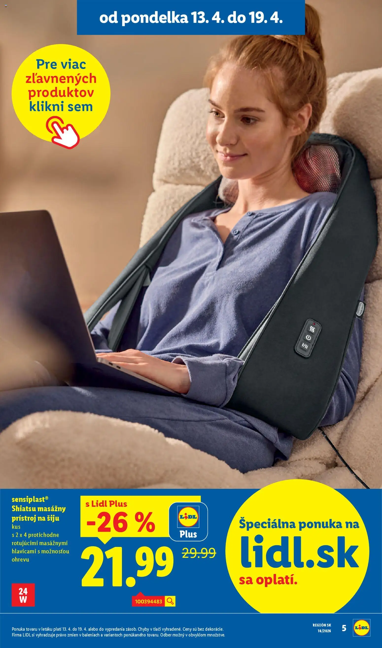 Nové Lidl akcie – leták je platný od 13.04.2026 | Strana: 49 | Produkty: Masážny prístroj