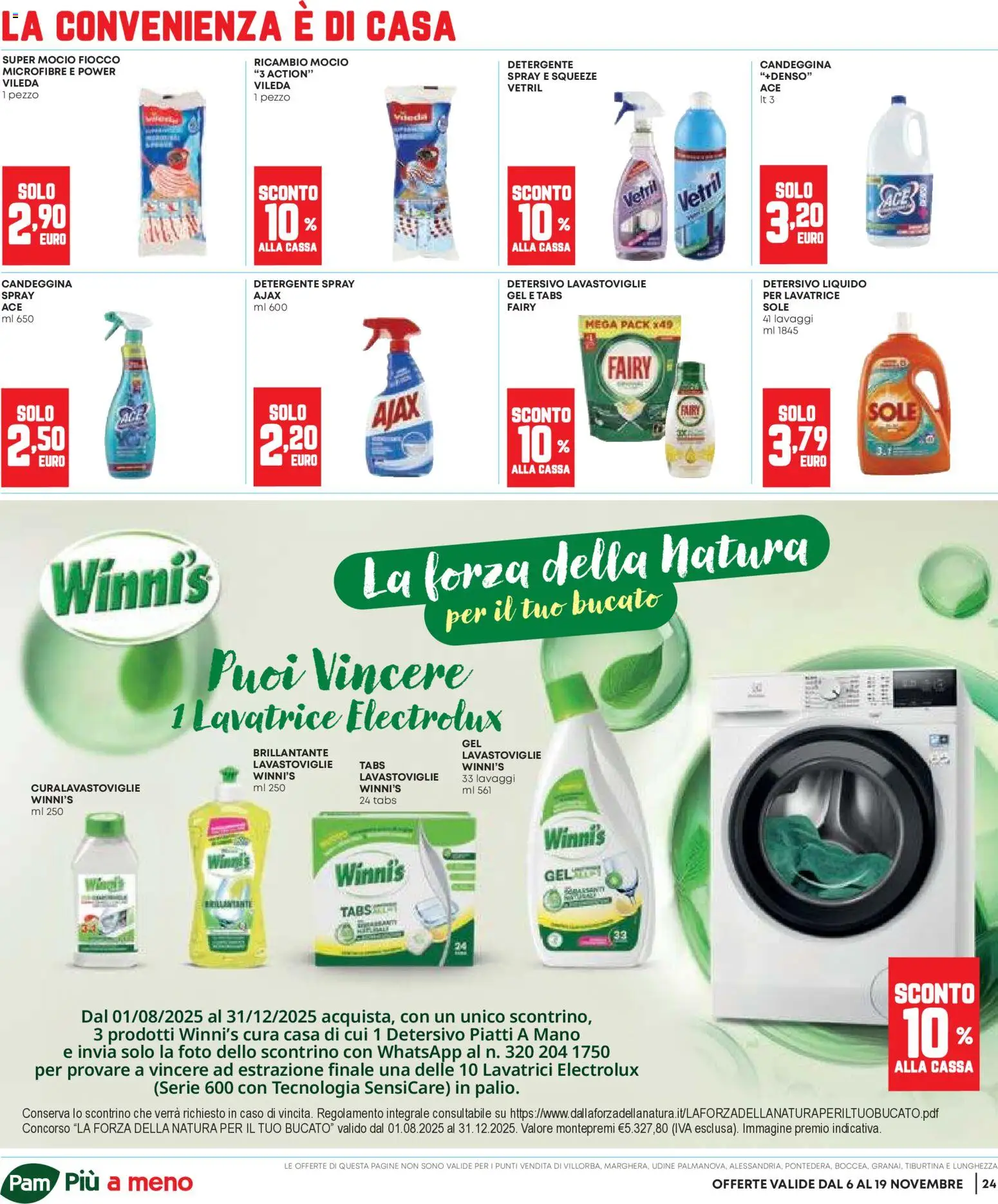 Volantino Panorama del 06.11.2025 | Pagina: 24 | Prodotti: Detergente, Candeggina, Mocio, Lavatrice