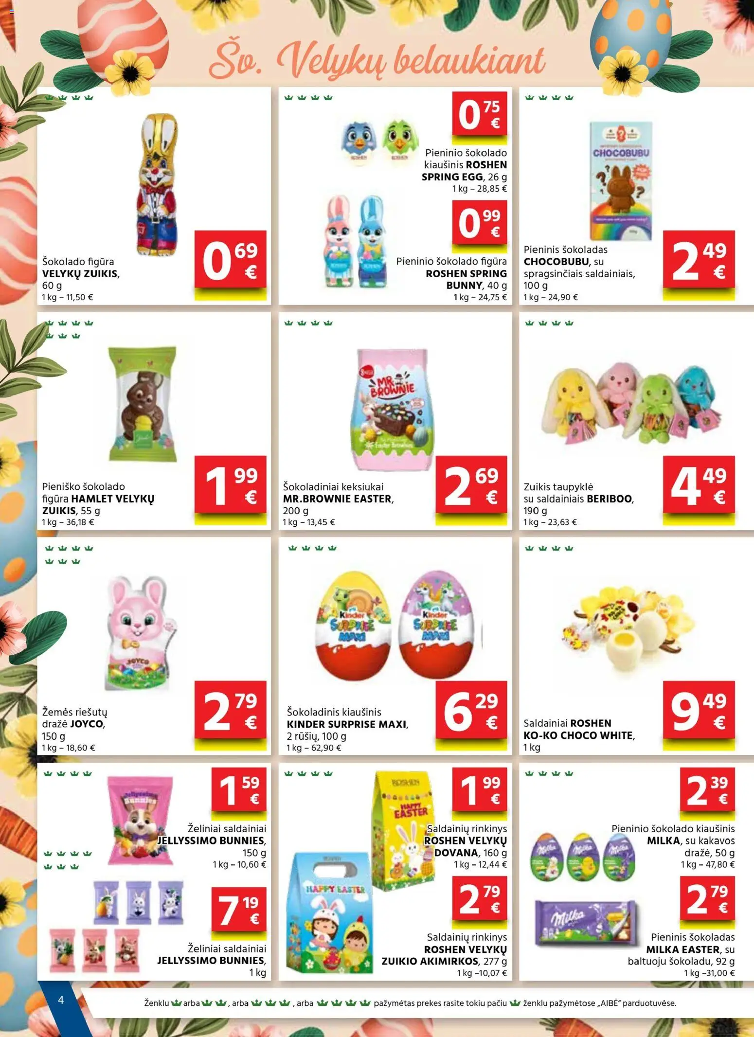 AIBE akcijos nuo 19.03.2026 | Puslapis: 4 | Prekių: Šokoladas, Saldainiai