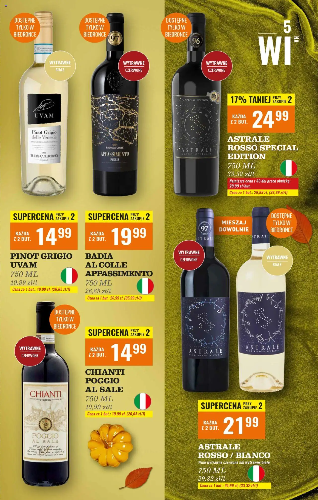Biedronka gazetka - Czas na toast od 20.10.2025 | Strona: 5 | Produkty: Wino