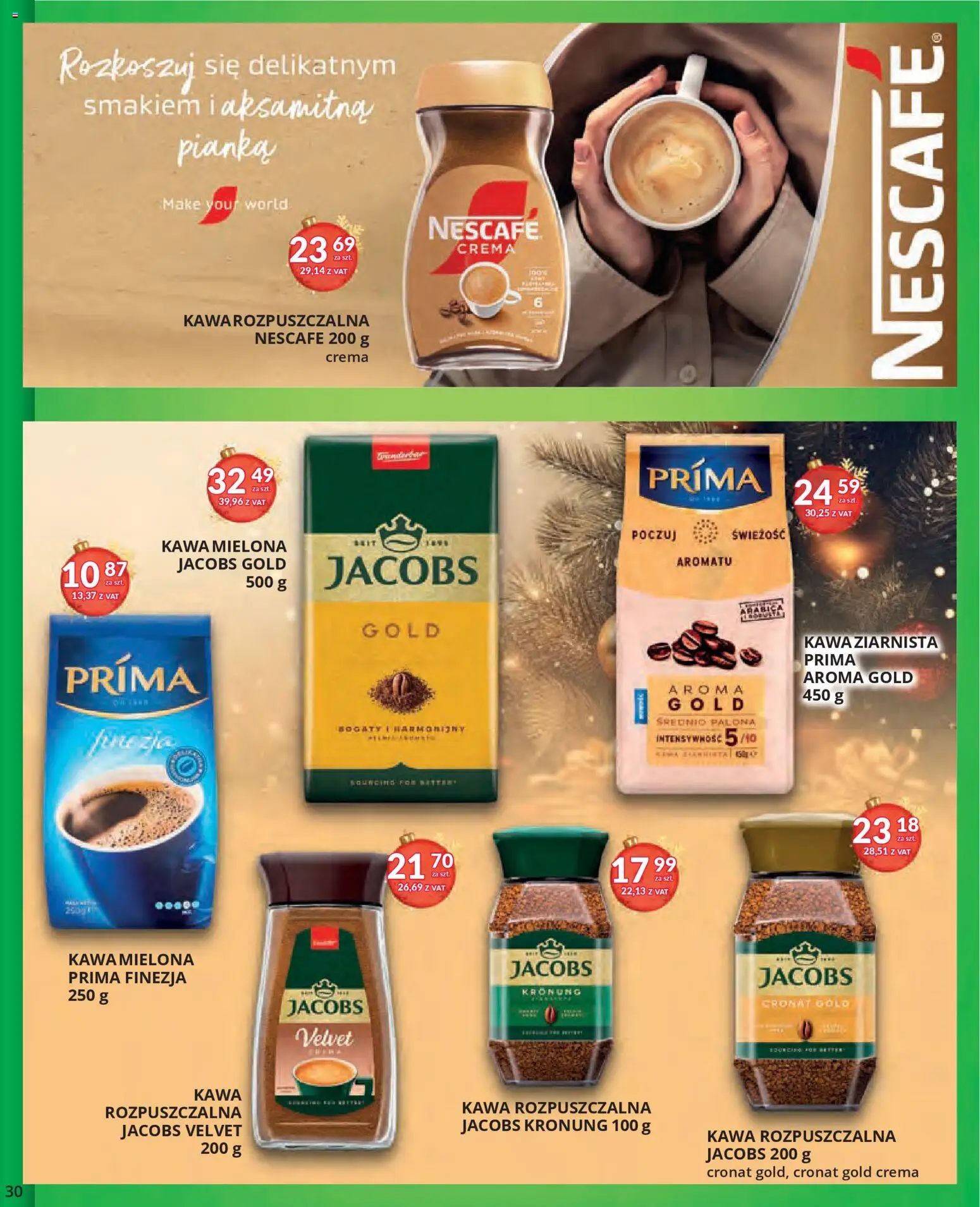 Eurocash Gazetka od 17.11.2025 | Strona: 30 | Produkty: Nescafe, Kawa ziarnista, Kawa rozpuszczalna, Kawa