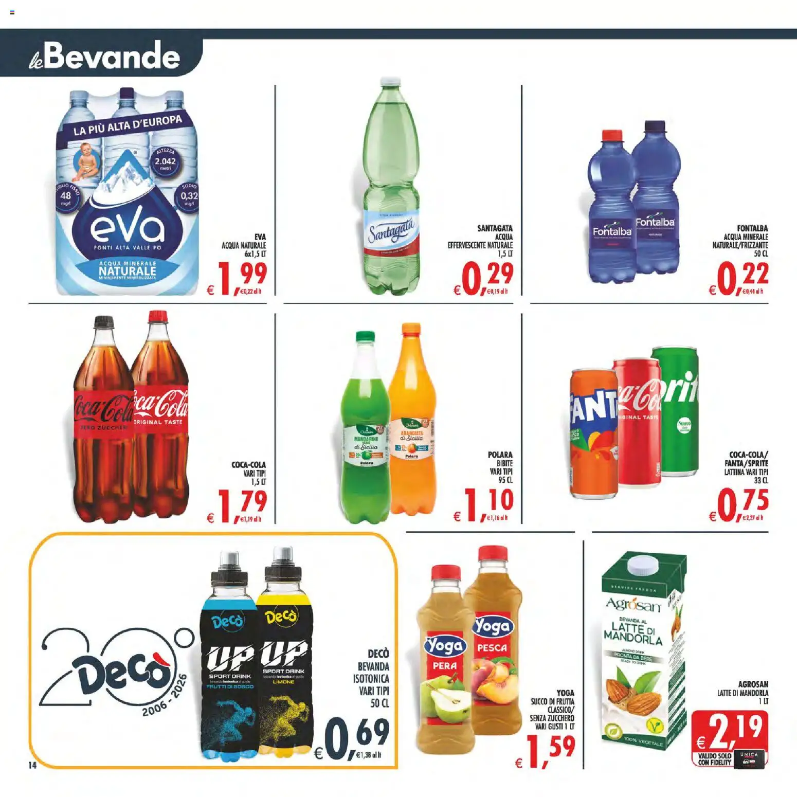 Volantino Decò del 07.04.2026 | Pagina: 14 | Prodotti: Zucchero, Limone, Pera, Succo di frutta