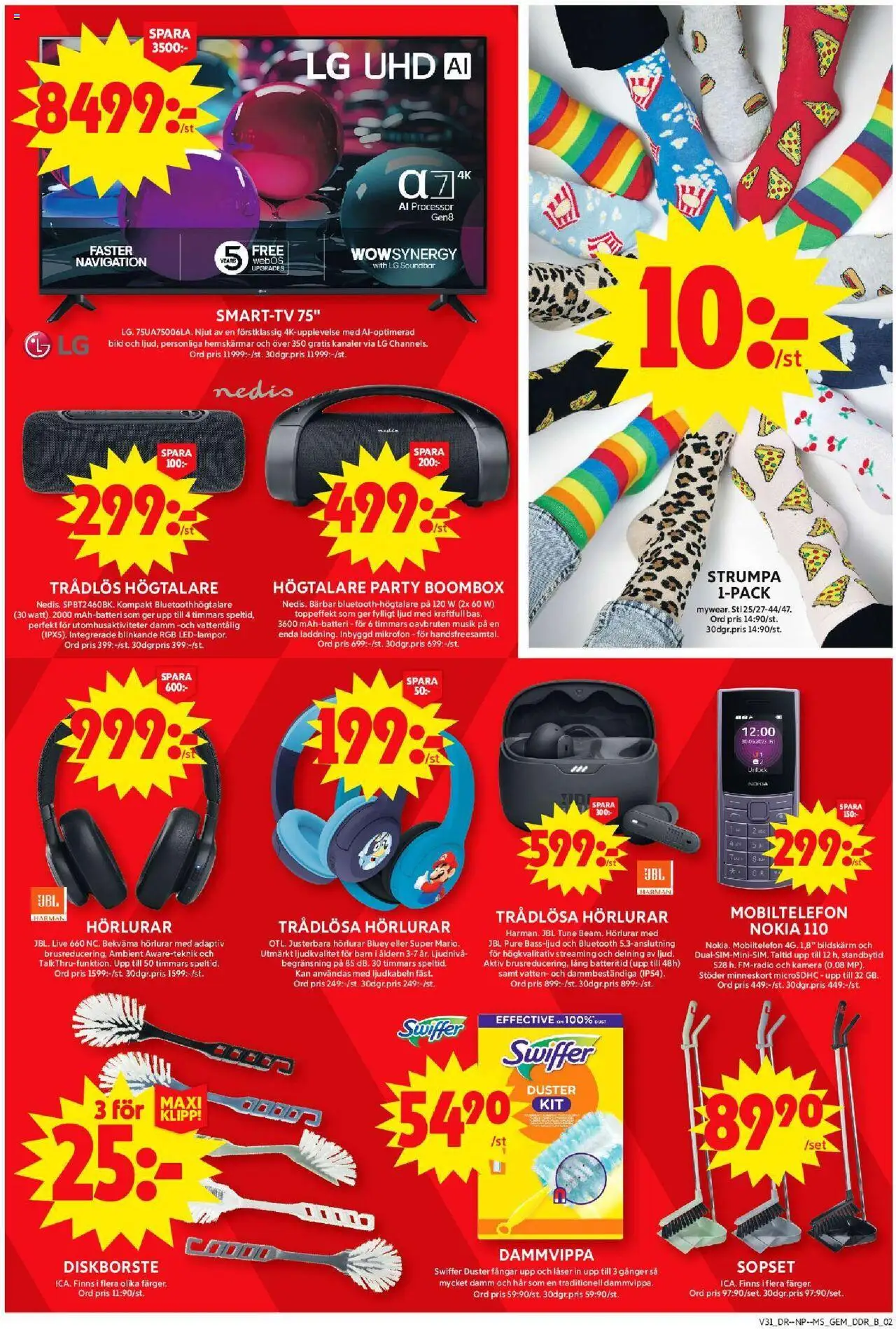 ICA Maxi reklamblad aktuell från 28.07.2025 | Sida: 9 | Produkter: Smart tv, Dammvippa, Bildskärm, Minneskort