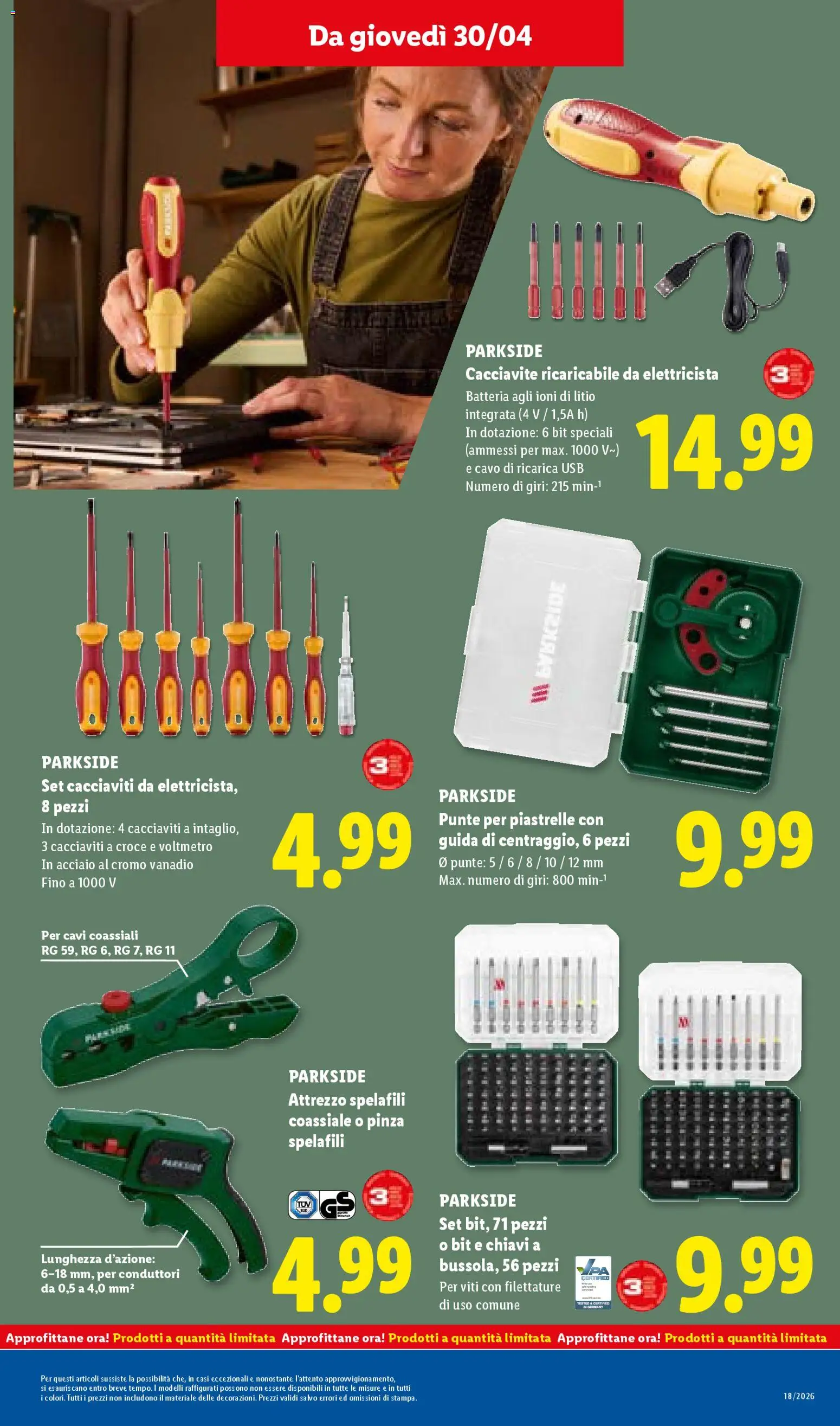 Volantino Lidl del 30.04.2026 | Pagina: 25 | Prodotti: Piastrelle, Cavo, USB, Batteria