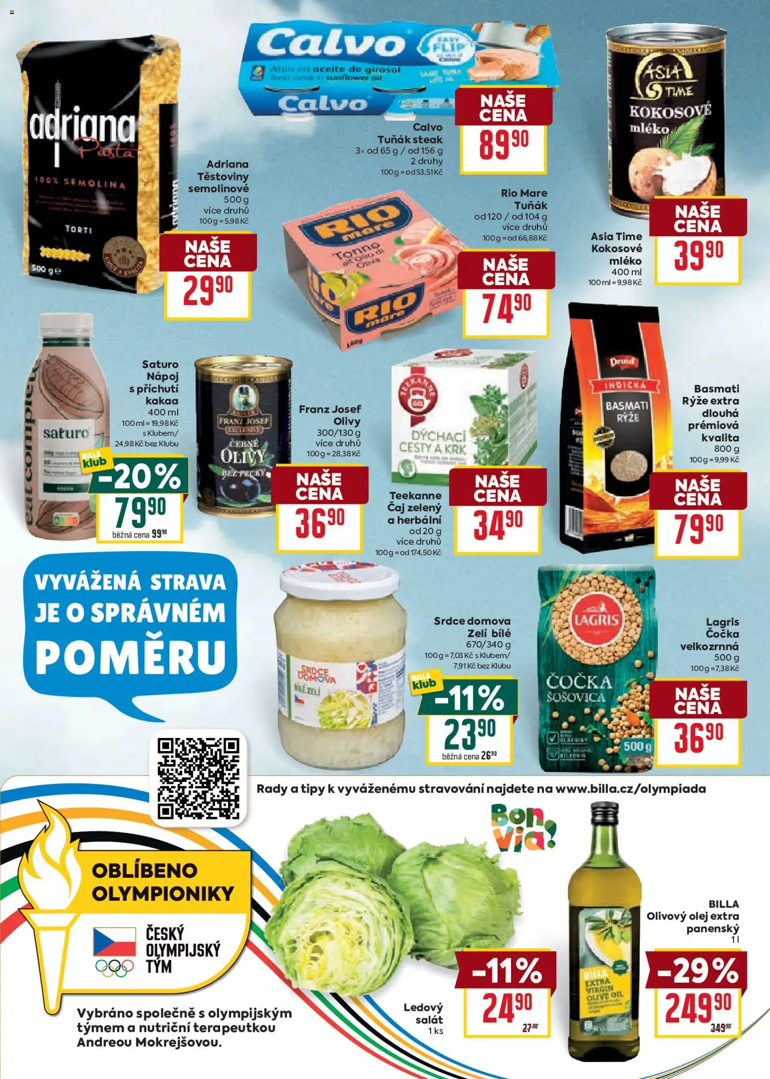 Billa Velký leták od 29.10.2025 | Strana: 21 | Produkty: Tuňák, Čočka, Olivový olej, Basmati rýže