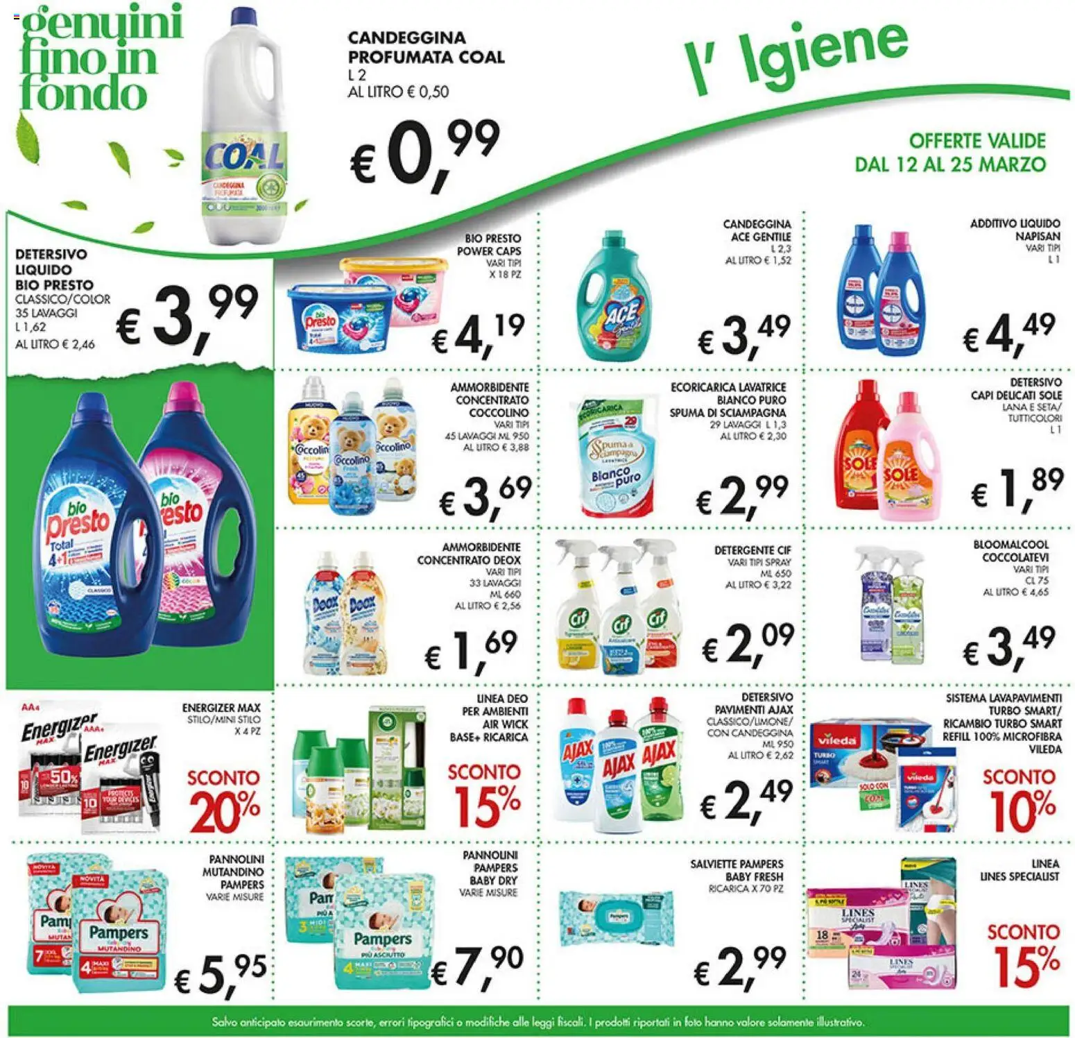 Volantino Coal del 12.03.2026 | Pagina: 25 | Prodotti: Pannolini, Ammorbidente, Candeggina, Pampers