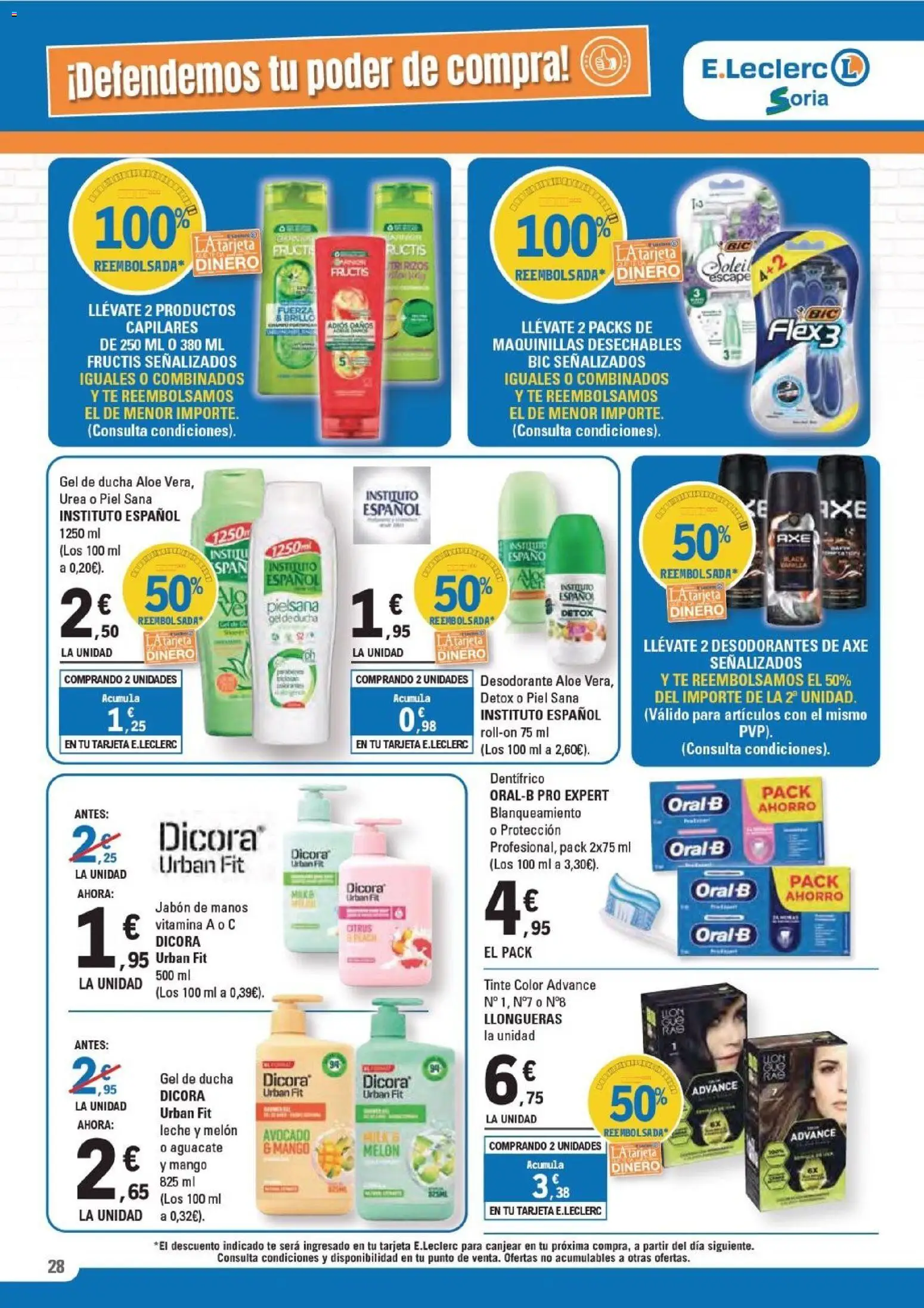 E.Leclerc - Especial Conservas Vegetales │ válido desde el 18.02.2026 | Página: 28 | Productos: Tinte, Jabón, Desodorante, Té