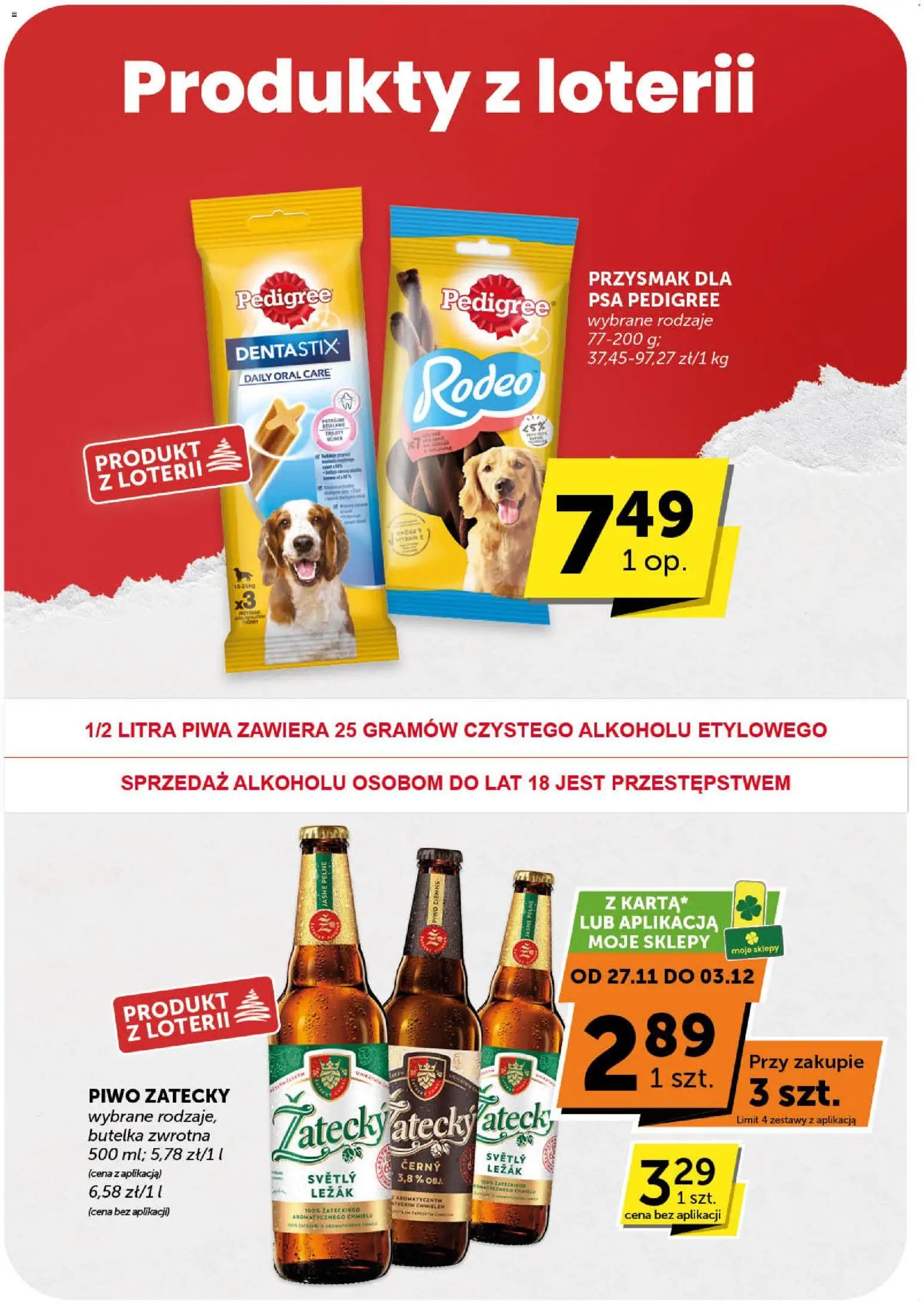 Groszek Gazetka od 27.11.2025 | Strona: 15 | Produkty: Leżak, Pedigree, Piwo