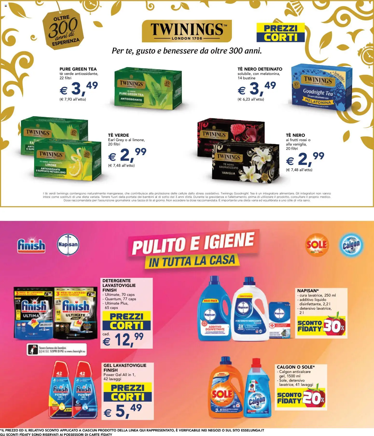 Volantino Esselunga S del 23.10.2025 | Pagina: 30 | Prodotti: Detergente, Tè, Anticalcare, Lavastoviglie