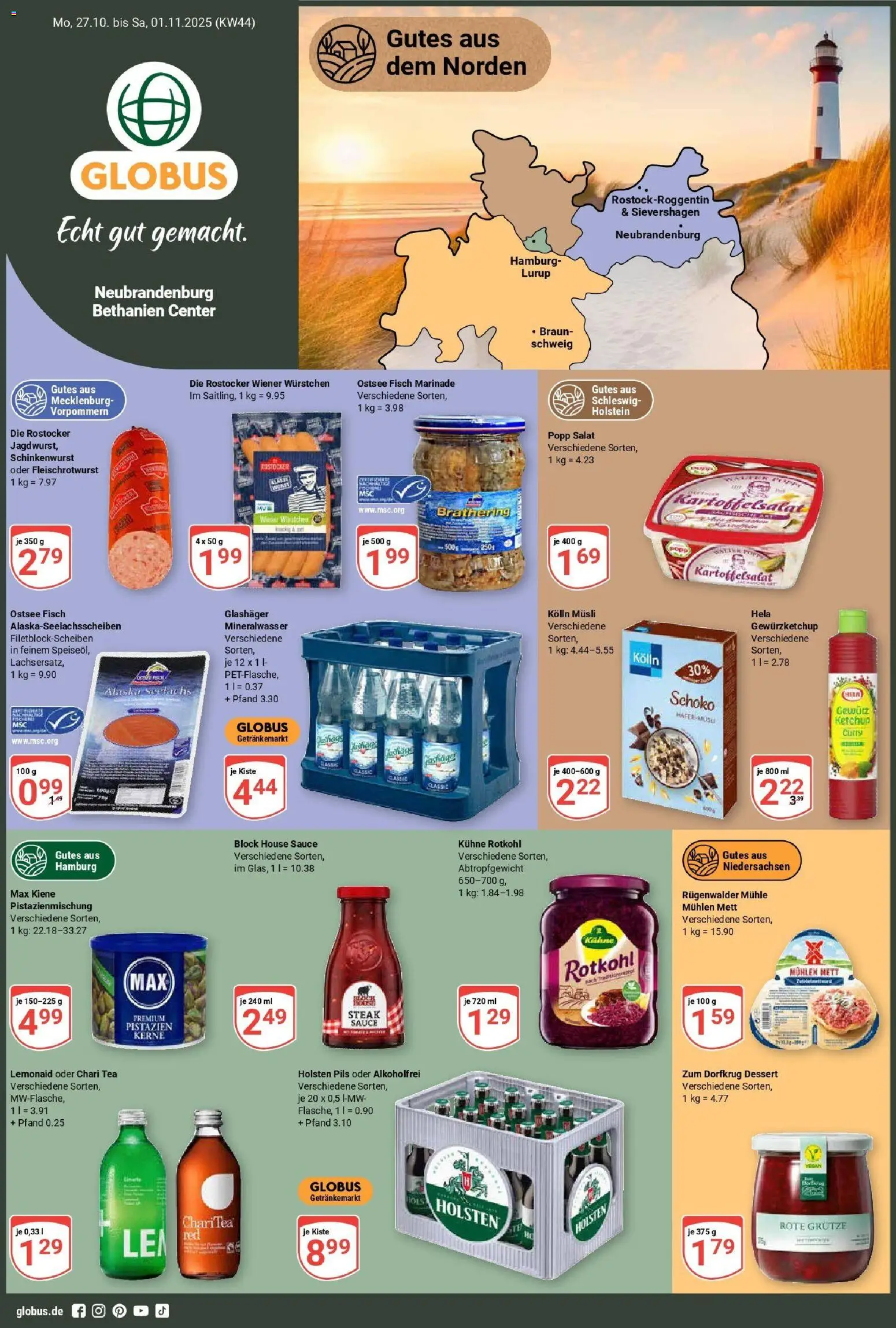 Globus prospekt Neubrandenburg	 – gültig ab 26.10.2025 | Seite: 1 | Produkte: Mühle, Kolln, Kolln musli, Mineralwasser