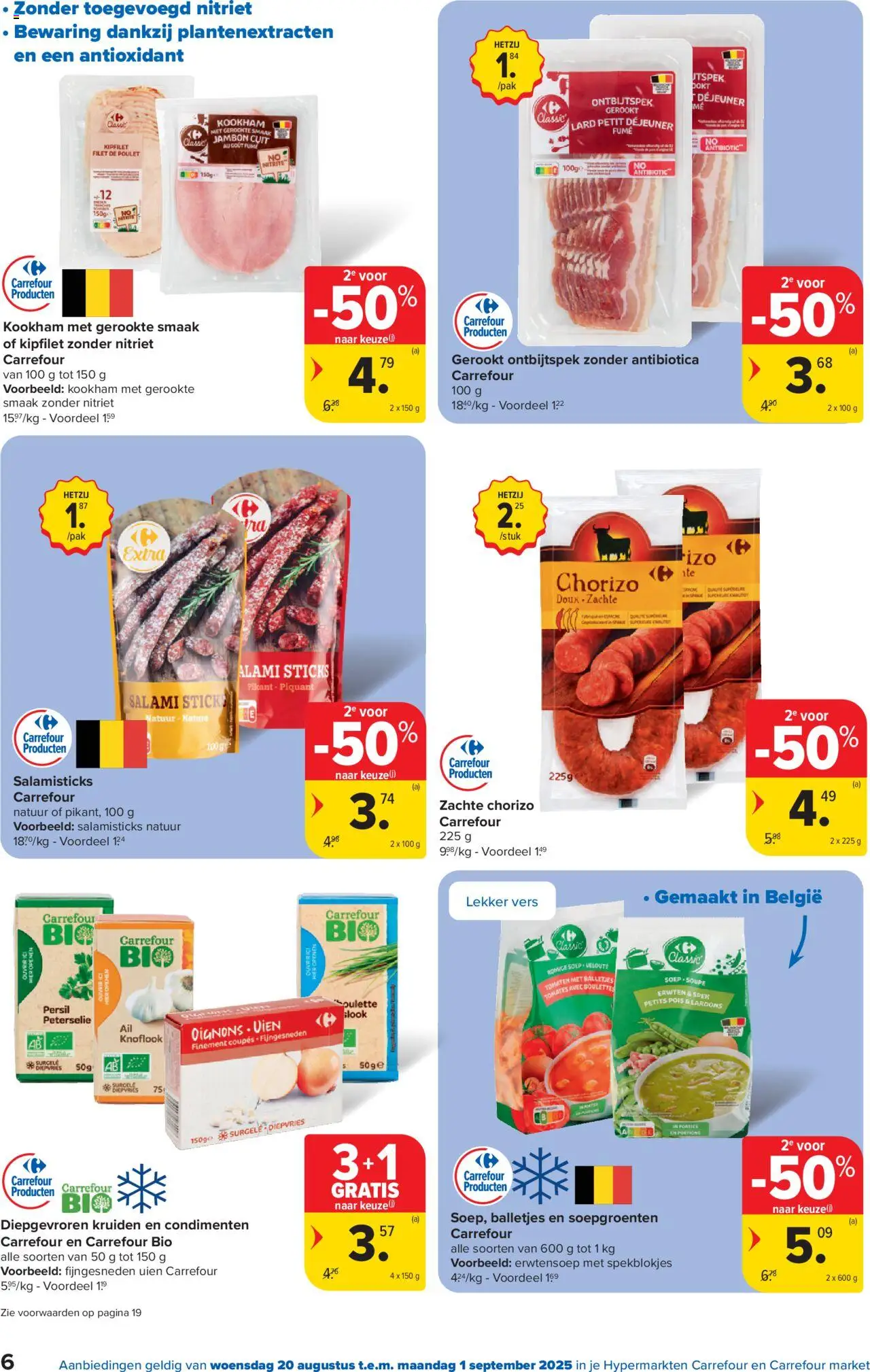  | Pagina: 6 | Producten: Chorizo, Kész piskótalap, Knoflook, Salami