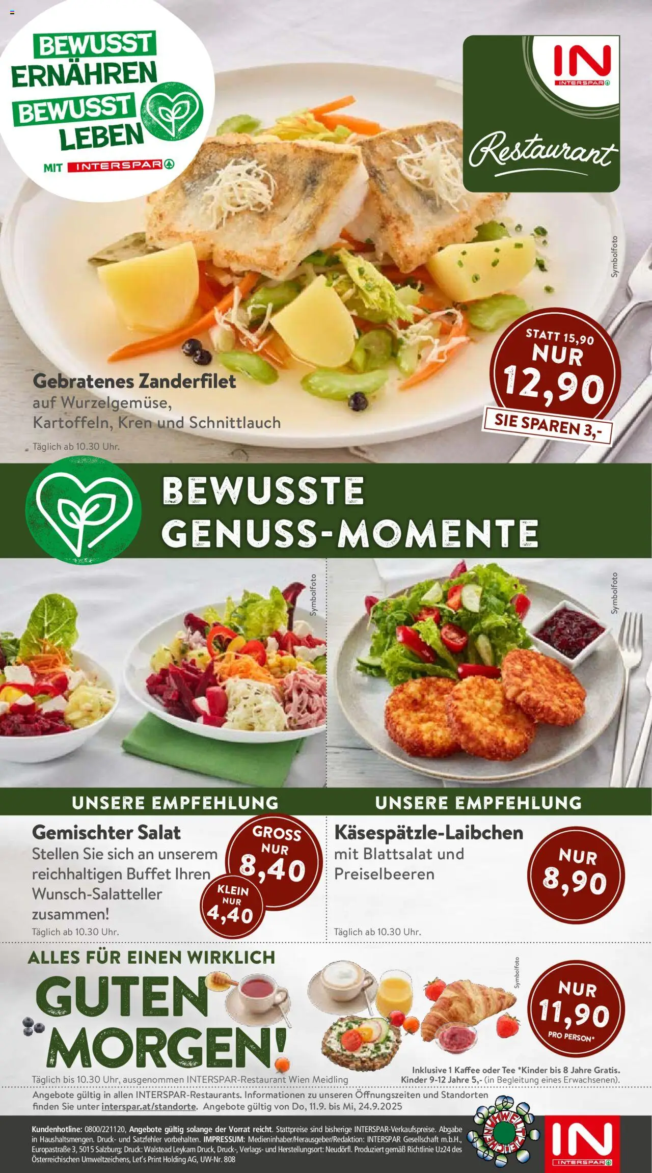 Interspar Bewusst Ernähren gültig ab 11.09.2025 | Seite: 16 | Produkte: Salat, Kaffee, Tee