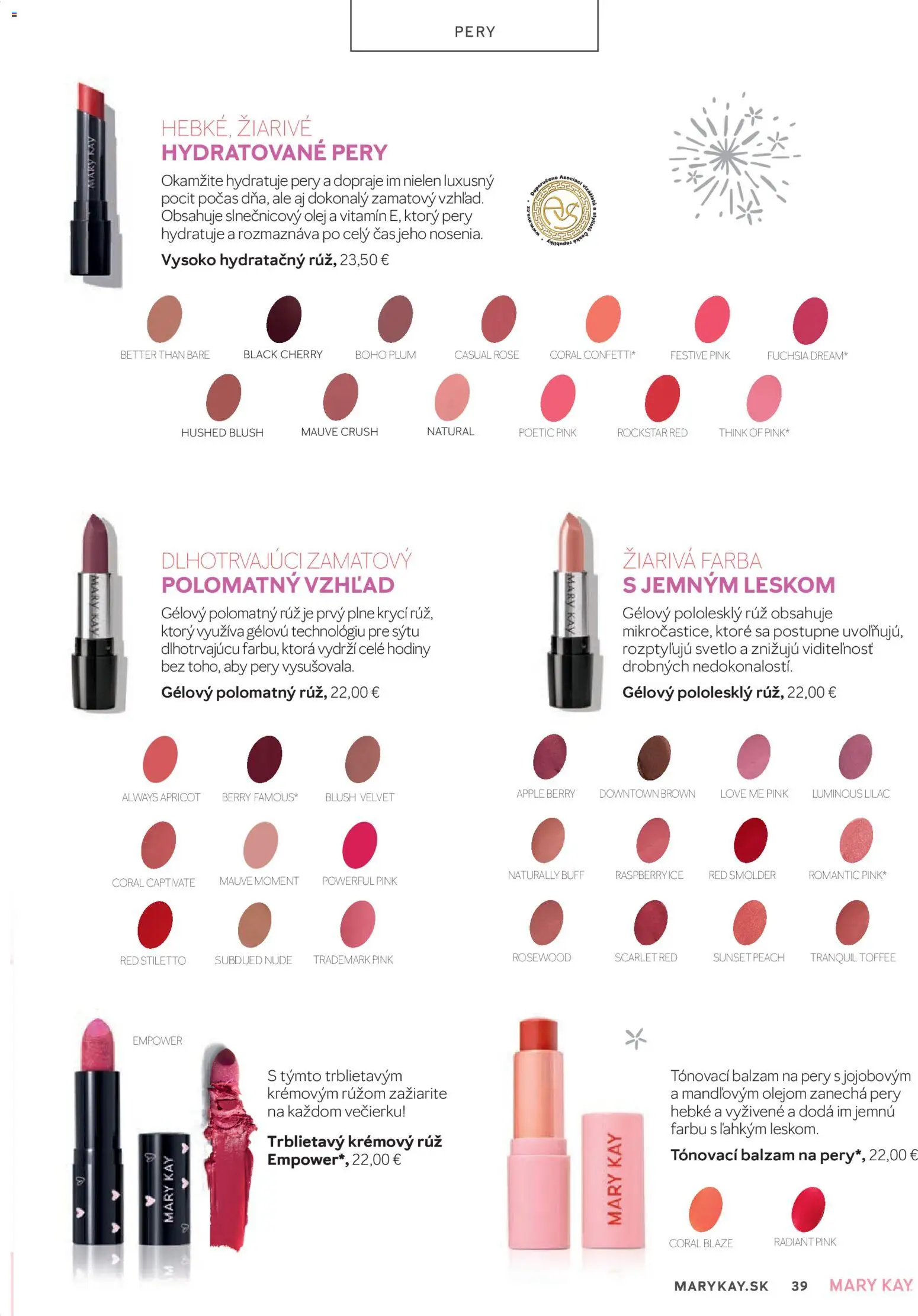 Nové Mary Kay akcie – leták je platný od 01.01.2026 | Strana: 39 | Produkty: Hodiny, Svetlo, Olej