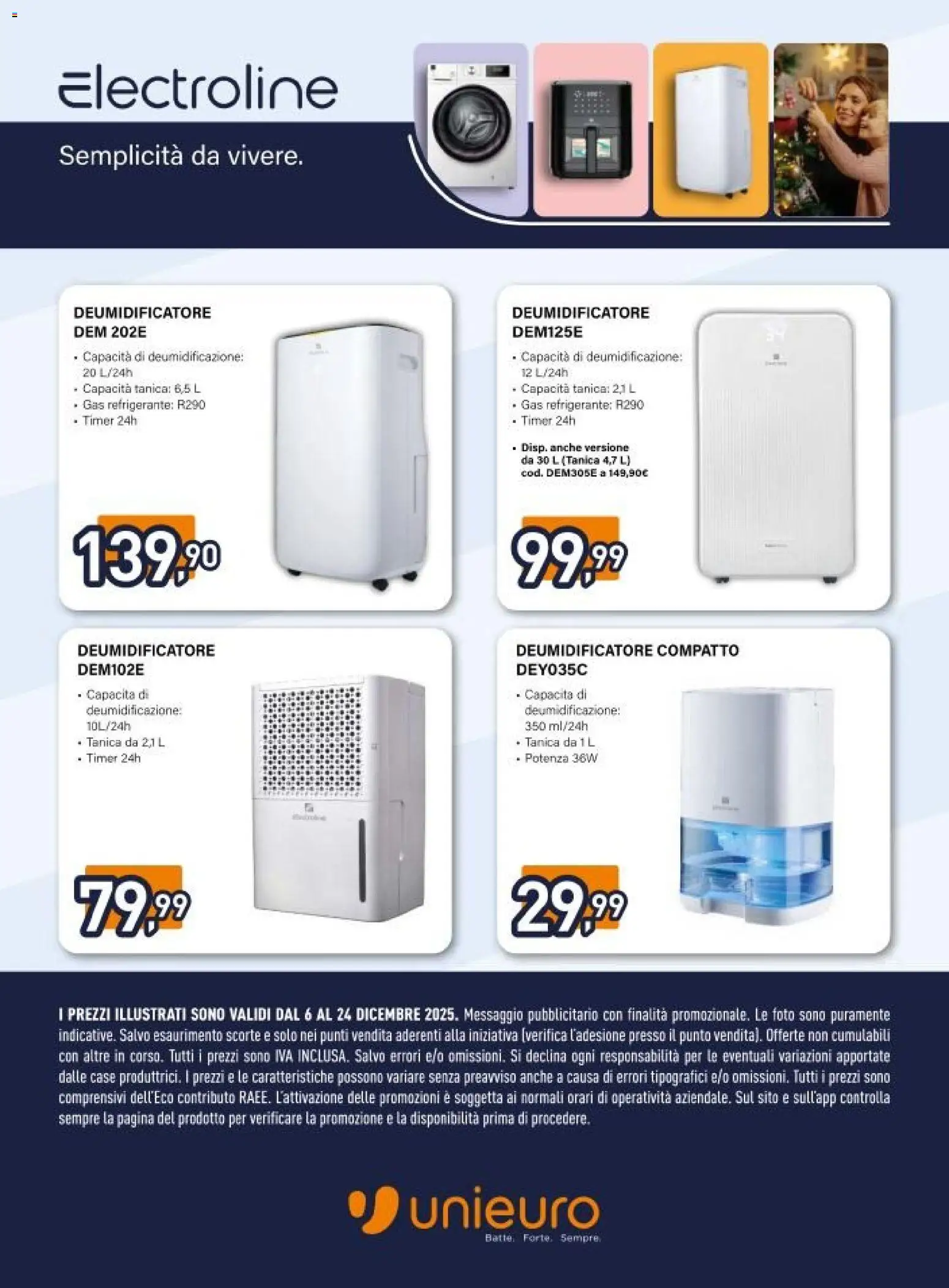 Volantino Unieuro del 06.12.2025 | Pagina: 38 | Prodotti: Deumidificatore, Tanica