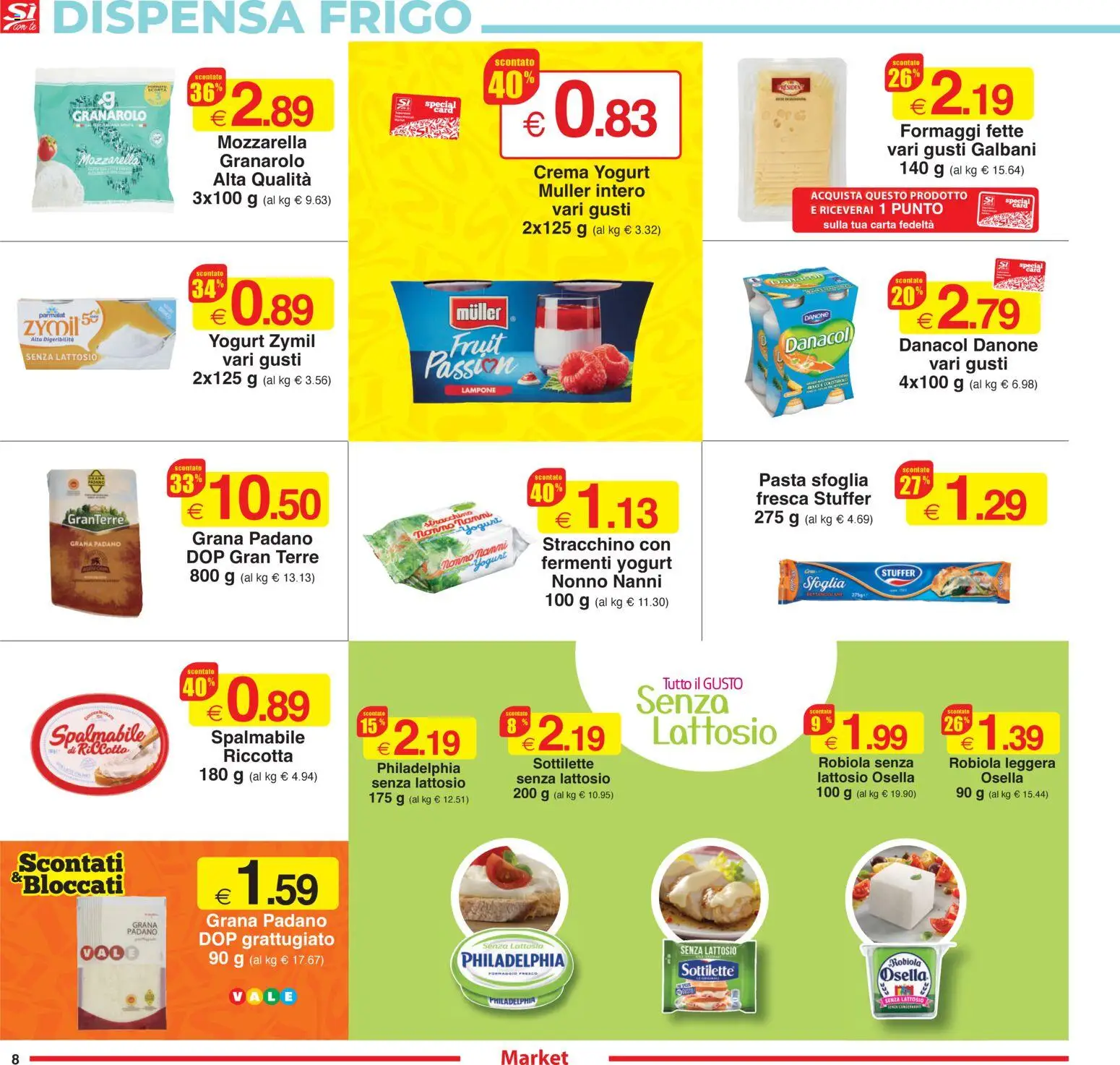 Volantino Sì con Te del 06.11.2025 | Pagina: 8 | Prodotti: Yogurt, Mozzarella, Pasta, Stracchino