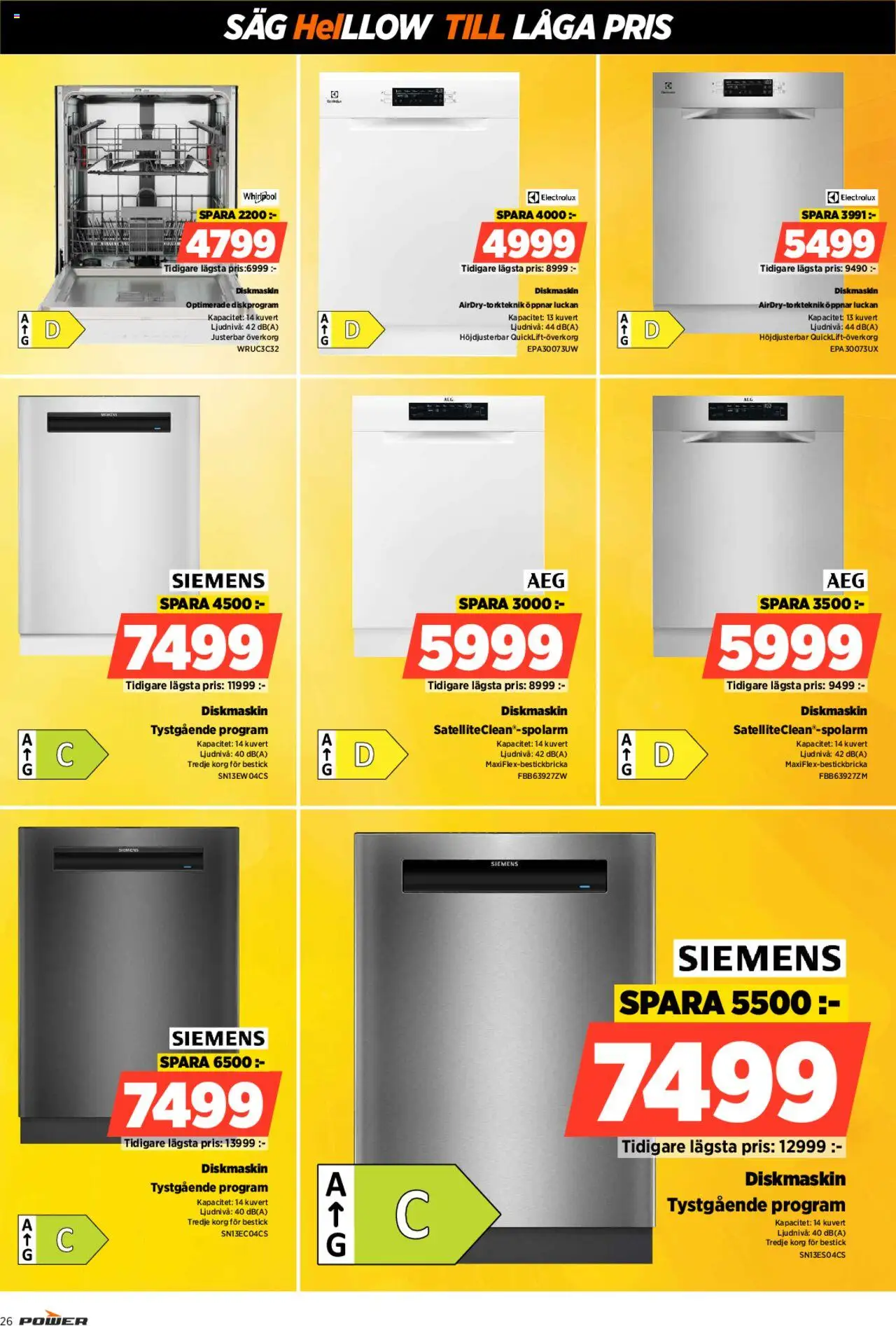 Power reklamblad aktuell från 23.06.2025 | Sida: 26 | Produkter: Diskmaskin, Såg, Korg, Kuvert
