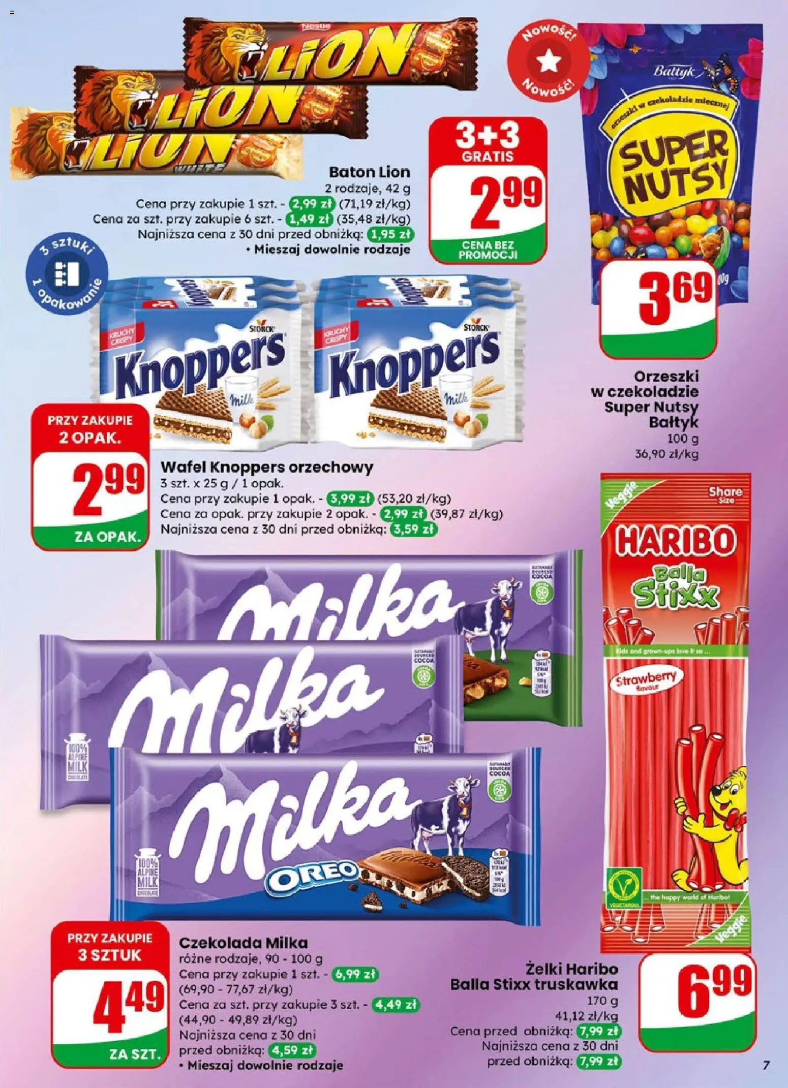 Dino Gazetka od 14.01.2026 | Strona: 7 | Produkty: Czekolada milka, Baton, Żelki, Czekolada