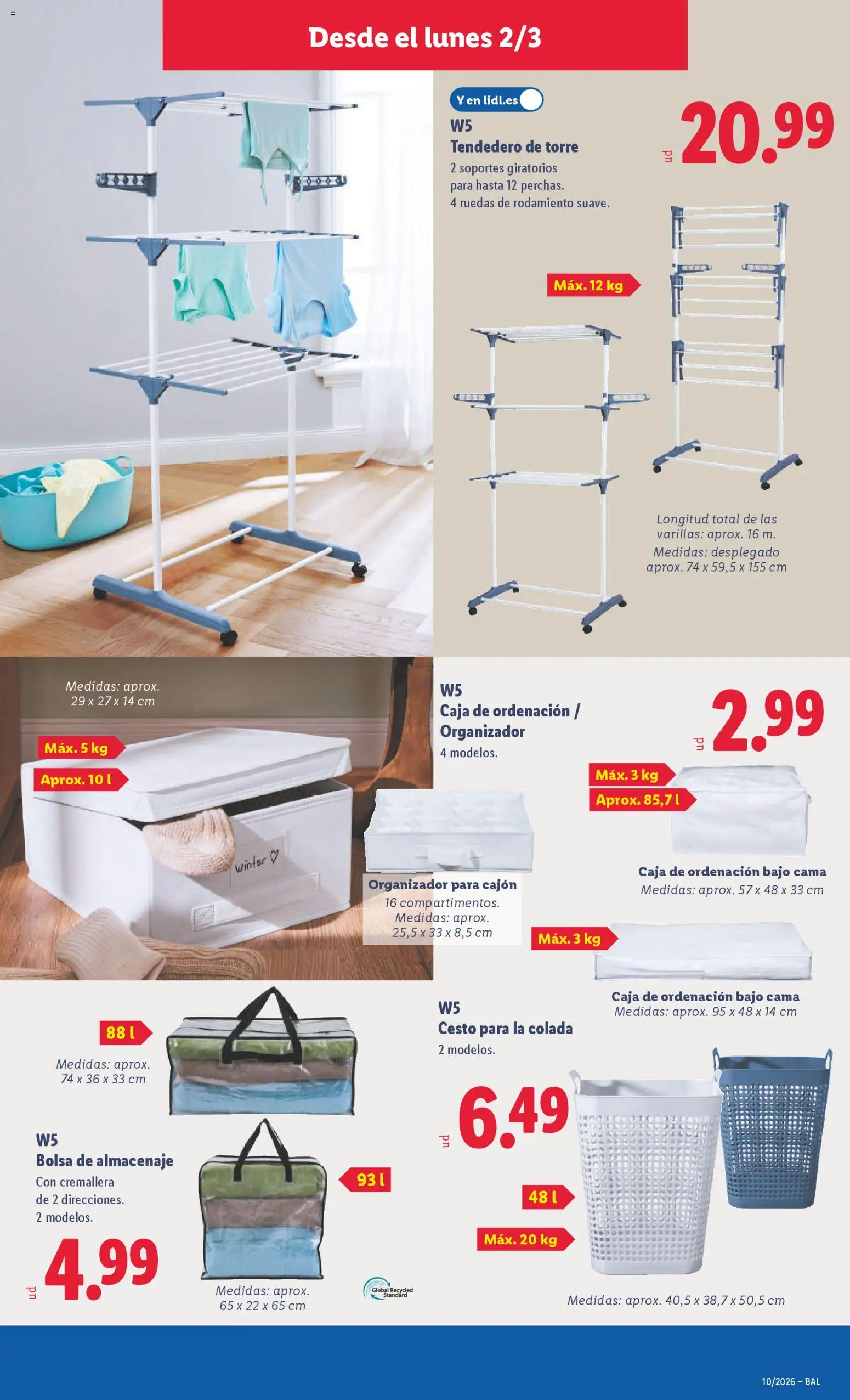 Lidl folleto de bazar │ válido desde el 02.03.2026 | Página: 11 | Productos: Organizador, Bolsa, Almacenaje, Caja