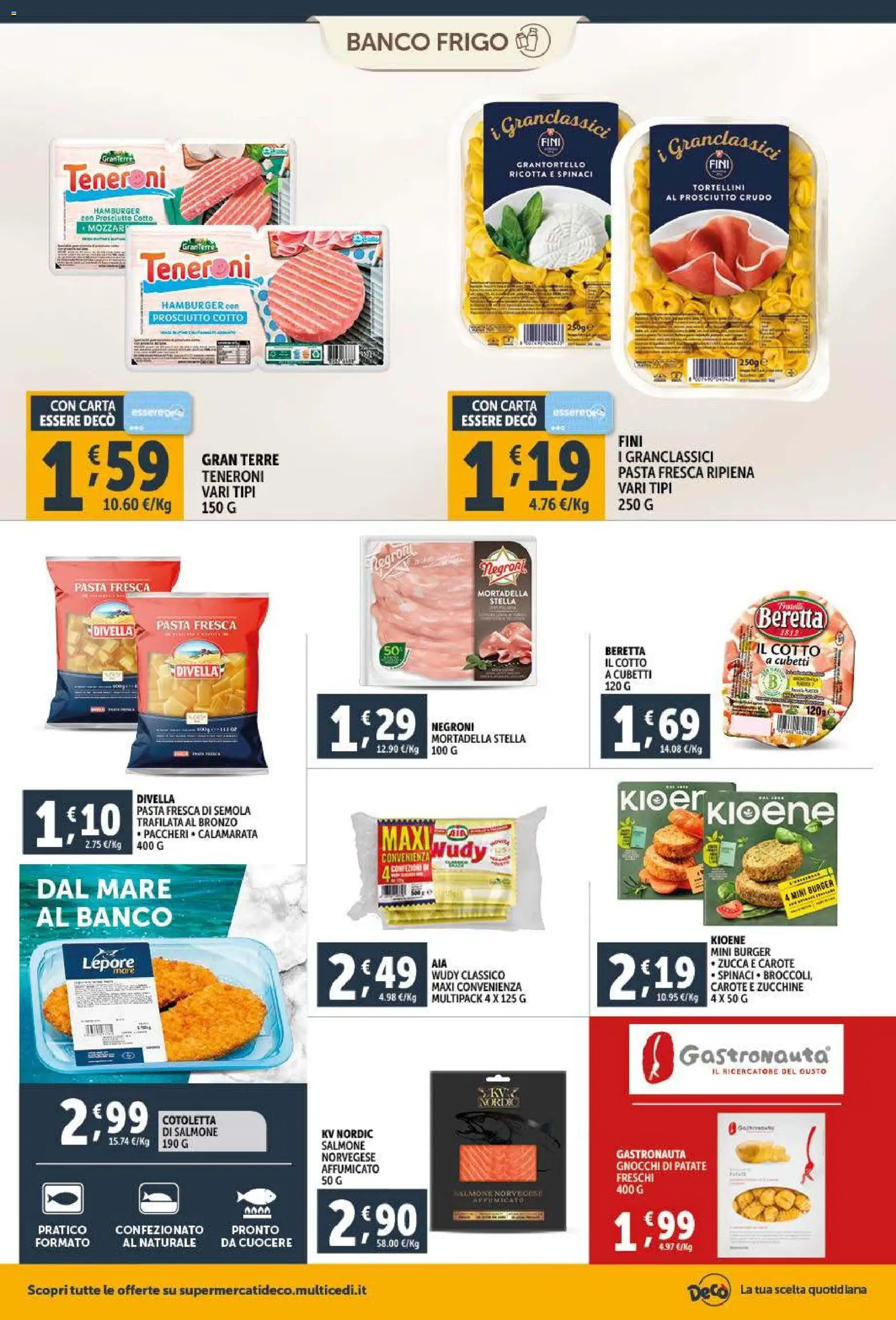 Volantino Decò del 09.01.2026 | Pagina: 8 | Prodotti: Prosciutto Cotto, Pasta, Ricotta, Zucchine