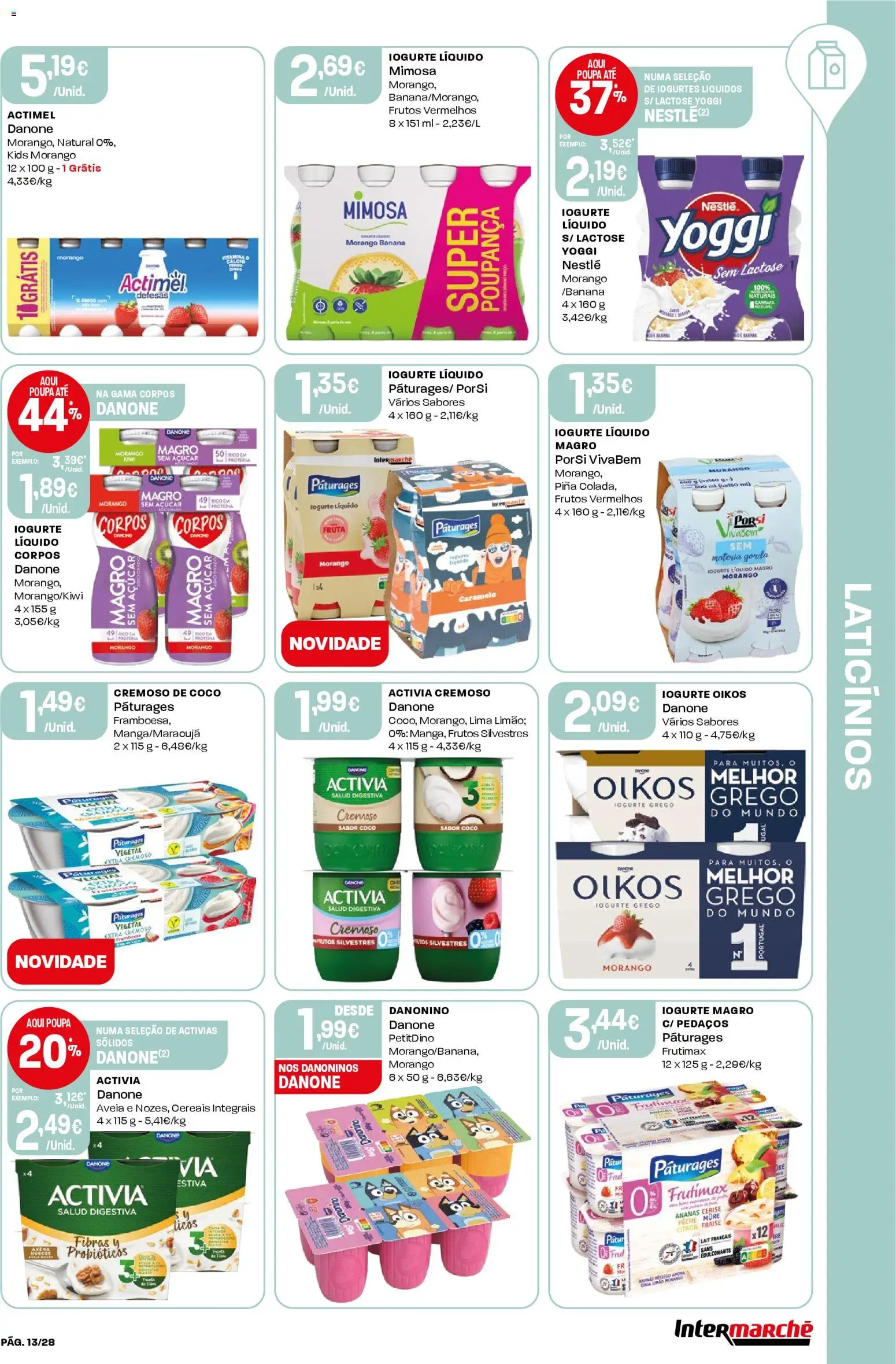 Intermarché folheto │ válido de 02.01.2026 | Página: 13 | Produtos: Banana, Iogurtes, Iogurte, Iogurte liquido