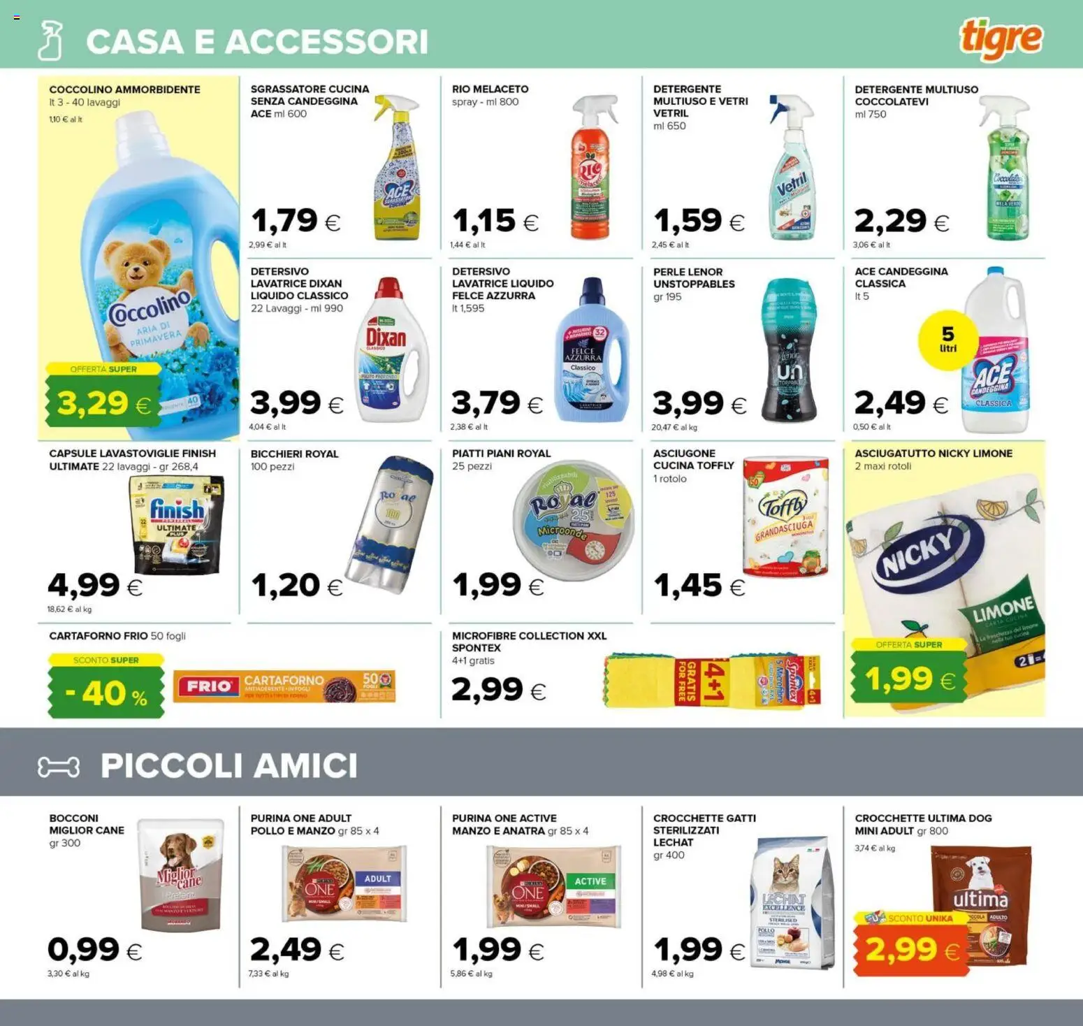 Volantino Tigre del 12.03.2026 | Pagina: 19 | Prodotti: Microonde, Pollo, Ammorbidente, Lavatrice
