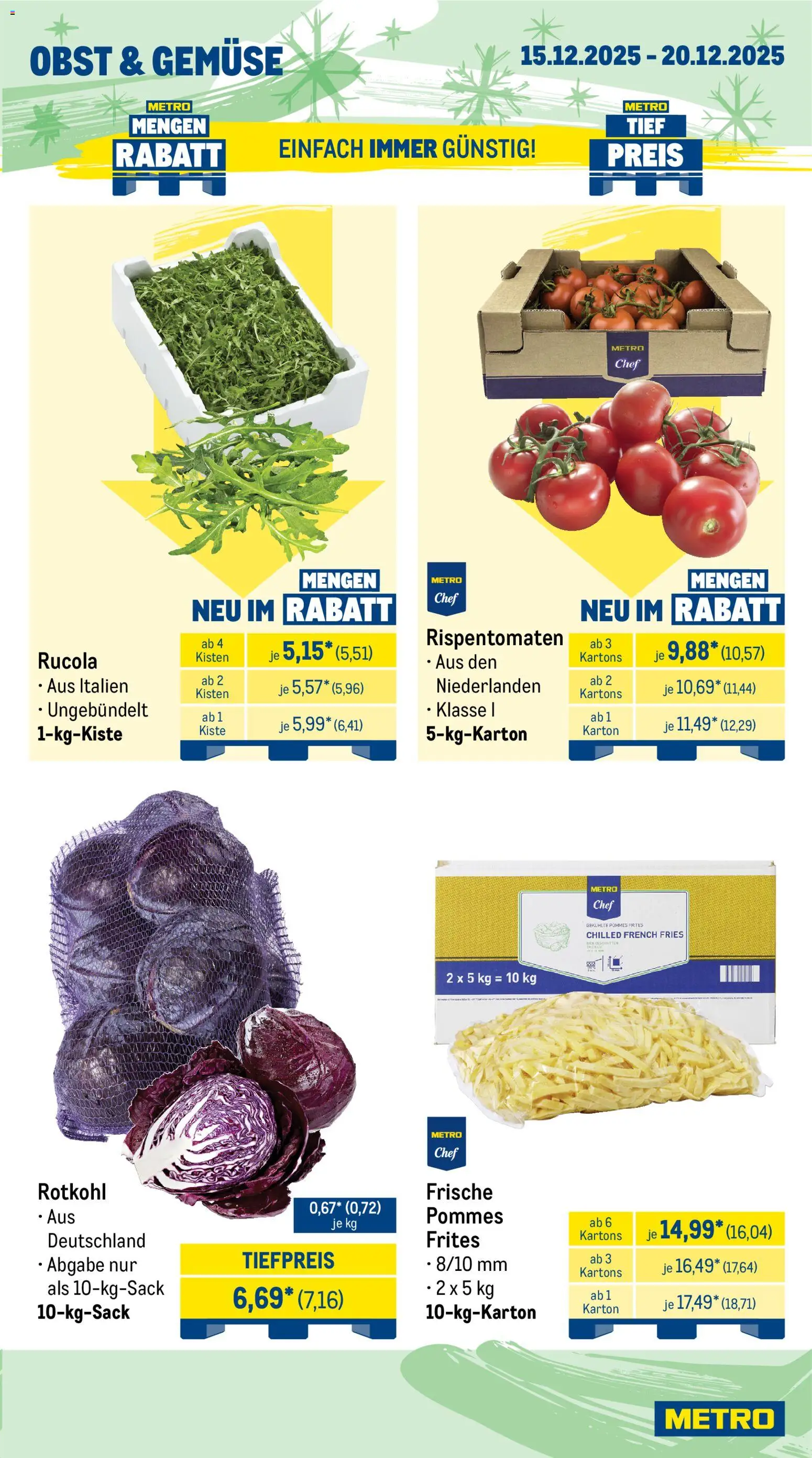 Metro Prospekt 	 – gültig ab 15.12.2025 | Seite: 9 | Produkte: Kartoffeln, Zwiebeln, Gemüse, Obst