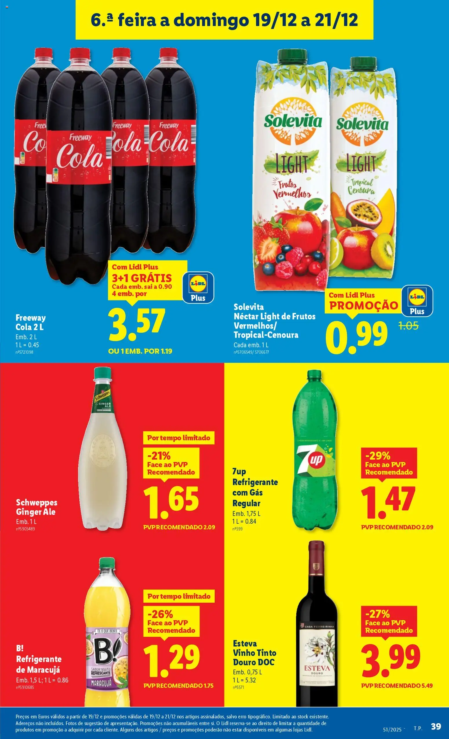 Lidl folheto │ válido de 15.12.2025 | Página: 39 | Produtos: Refrigerante, Vinho, Vinho tinto