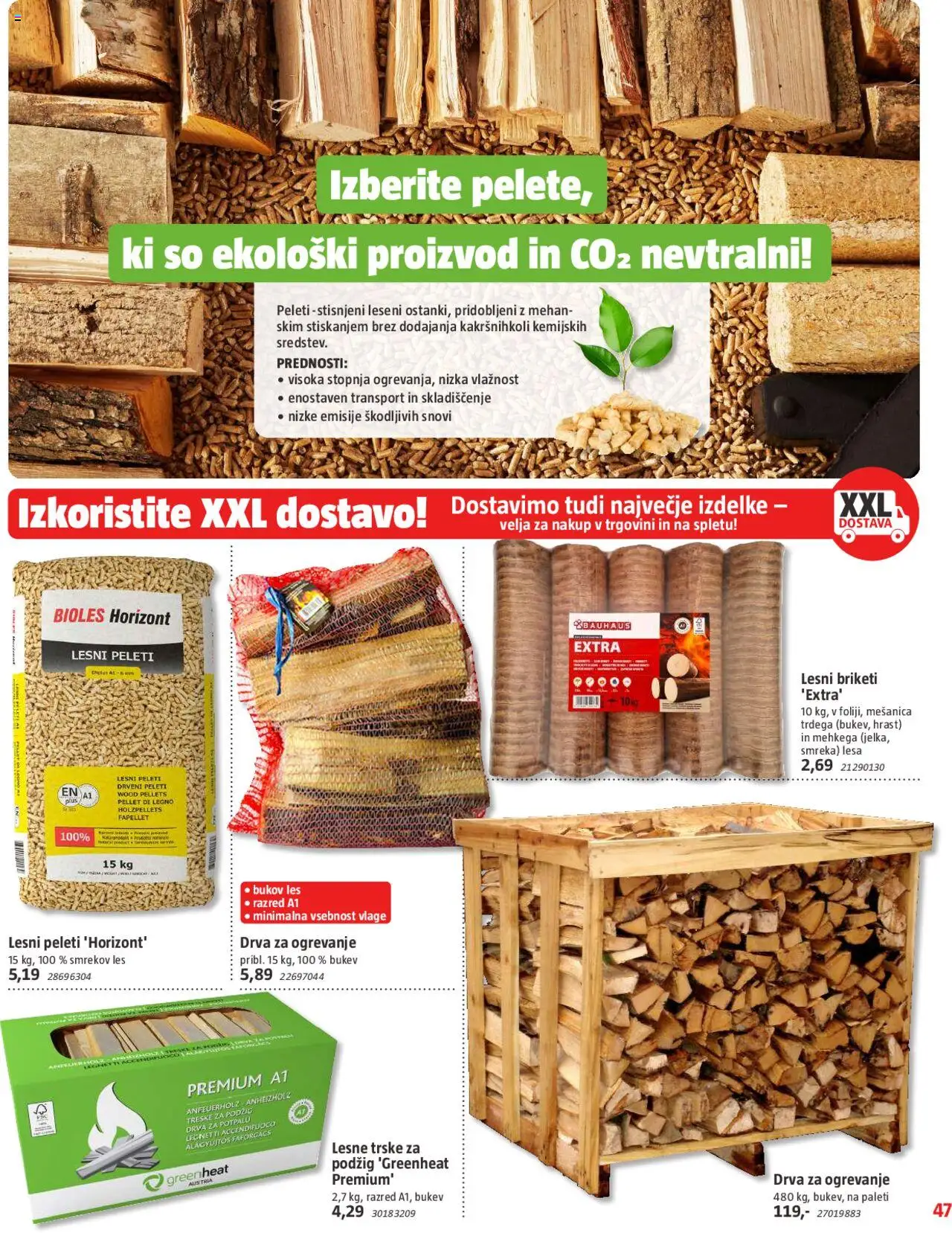 Novi Bauhaus katalog ponudbe – veljaven od 02.10.2025 | Stran: 47 | Izdelki: Lesni briketi