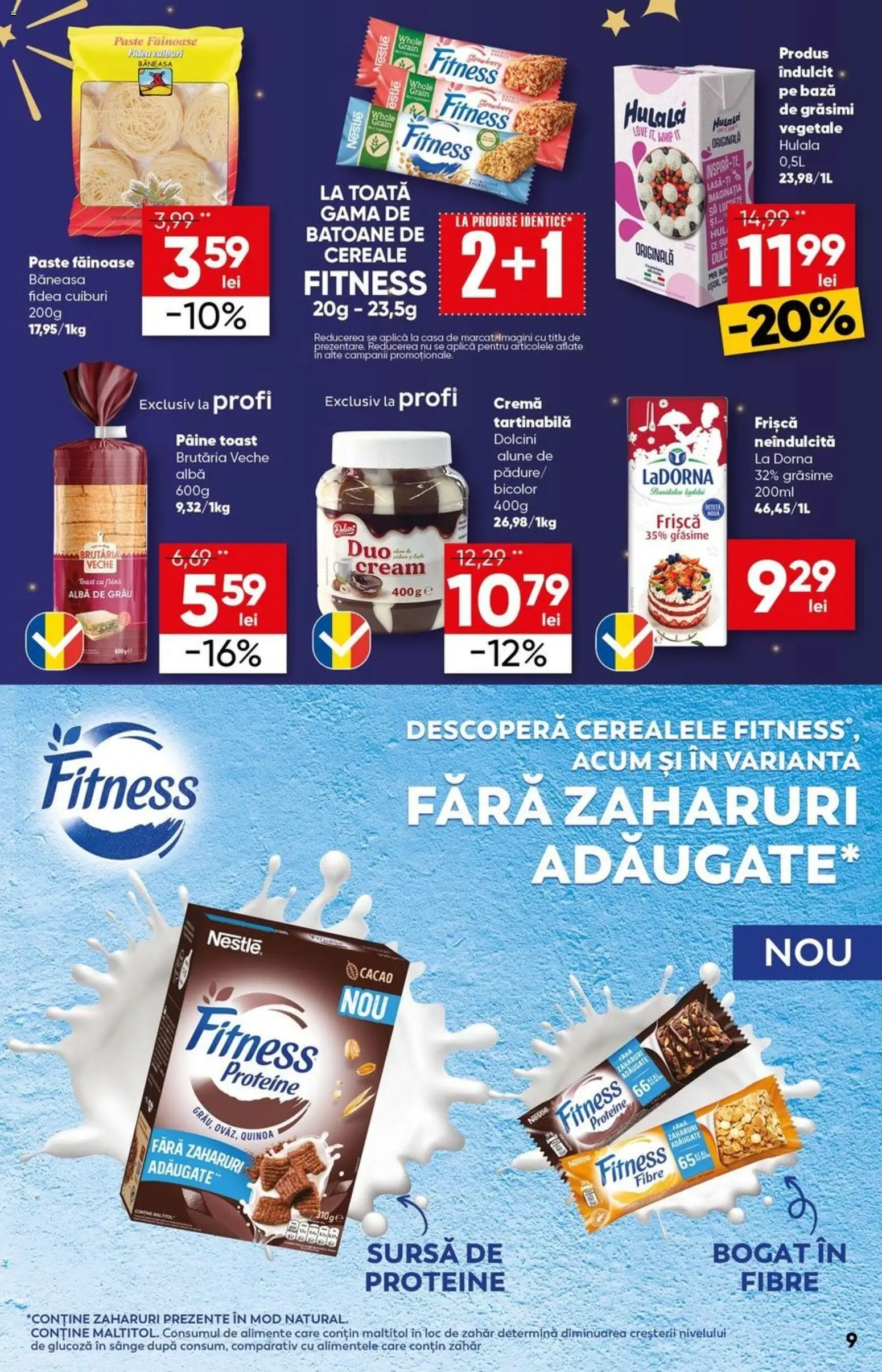 Noul catalog Profi – valabil de la 26.12.2025 | Pagină: 9 | Produse: Pâine, Paste, Cacao, Cremă tartinabilă