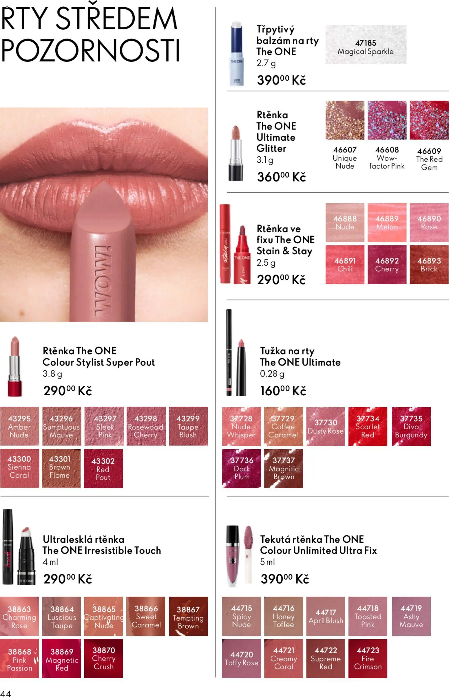 Oriflame katalog č.03/2026 od 11.02.2026 | Strana: 44 | Produkty: Balzám na rty, Tužka, Rtěnka
