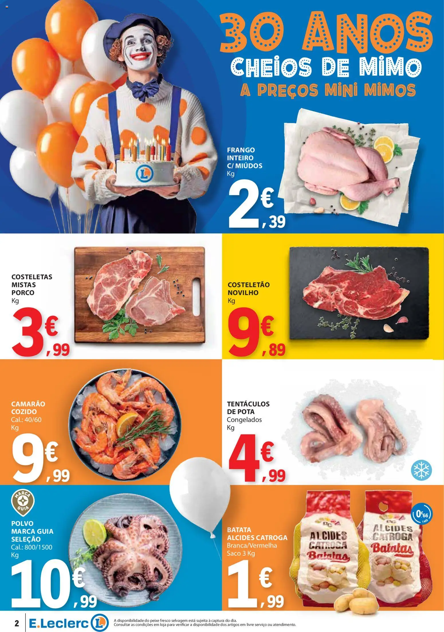 E.Leclerc folheto │ válido de 23.10.2025 | Página: 2 | Produtos: Frango, Polvo, Camarão, Peixe