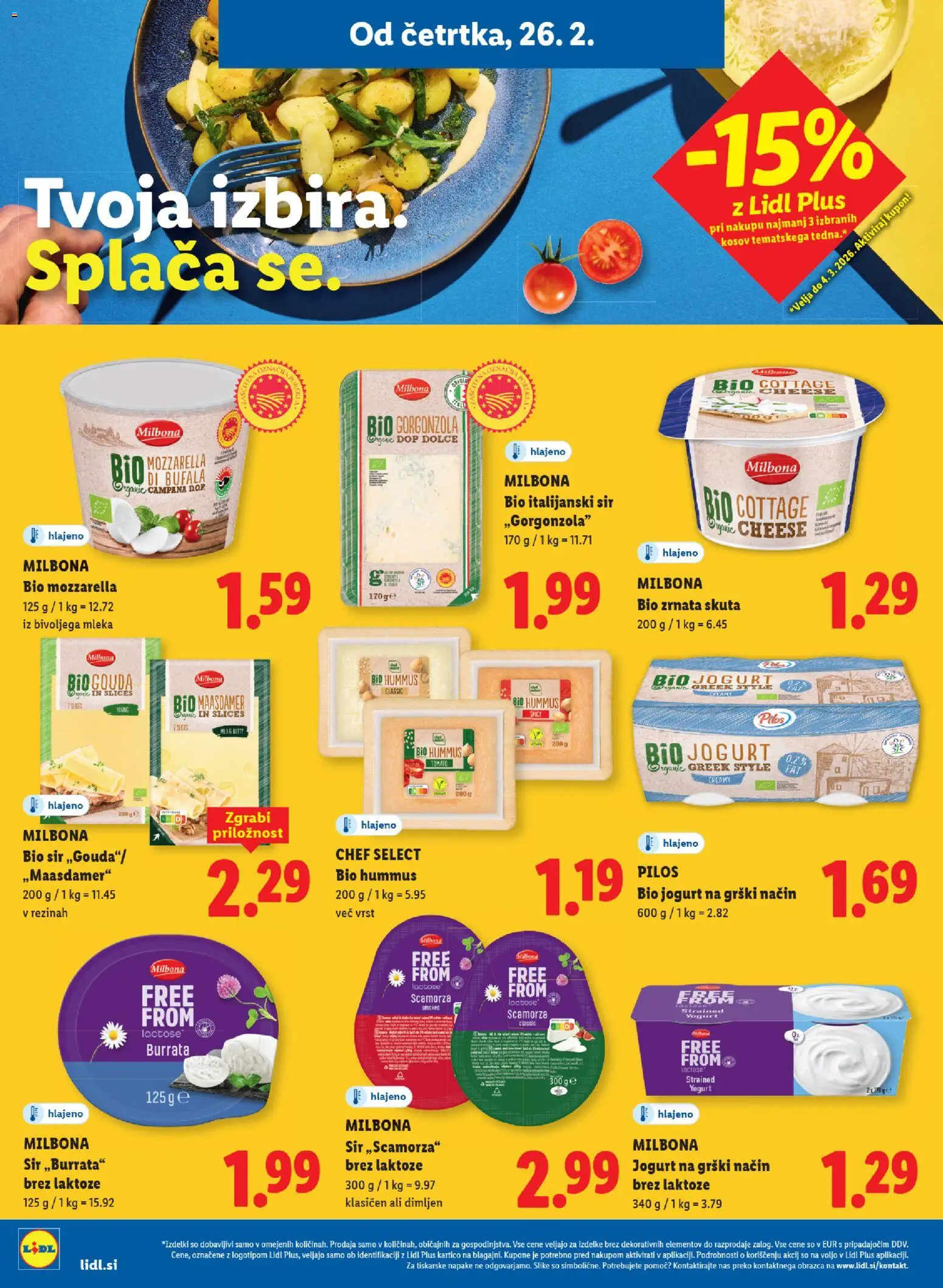 Novi Lidl katalog ponudbe – veljaven od 26.02.2026 | Stran: 10 | Izdelki: Sir, Jogurt, Skuta