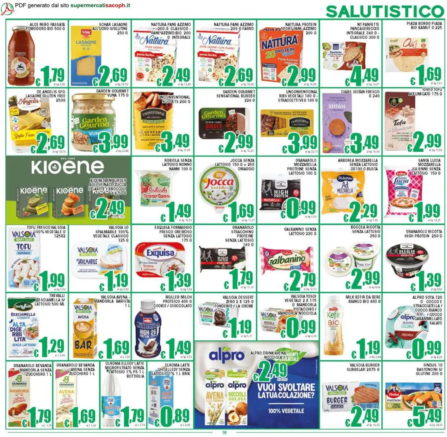 Volantino Sacoph del 27.03.2026 | Pagina: 19 | Prodotti: Stracchino, Besciamella, Bottiglia, Seitan