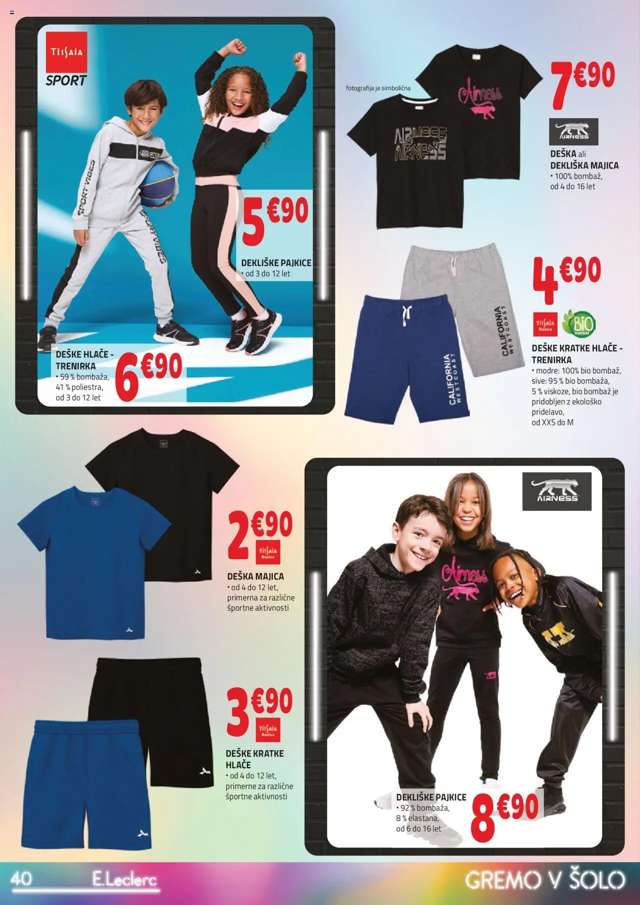 E.leclerc - Katalog Gremo v šolo │ velja od 06.08.2025 | Stran: 10 | Izdelki: Pajkice, Trenirka, Majica, Hlace