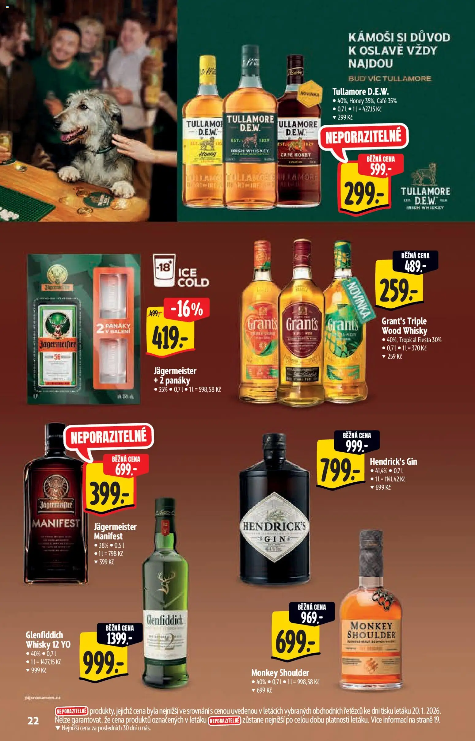 Albert katalog - Hypermarket - Brand od 28.01.2026 | Strana: 22 | Produkty: Jägermeister, Gin, Whisky, Monkey Shoulder