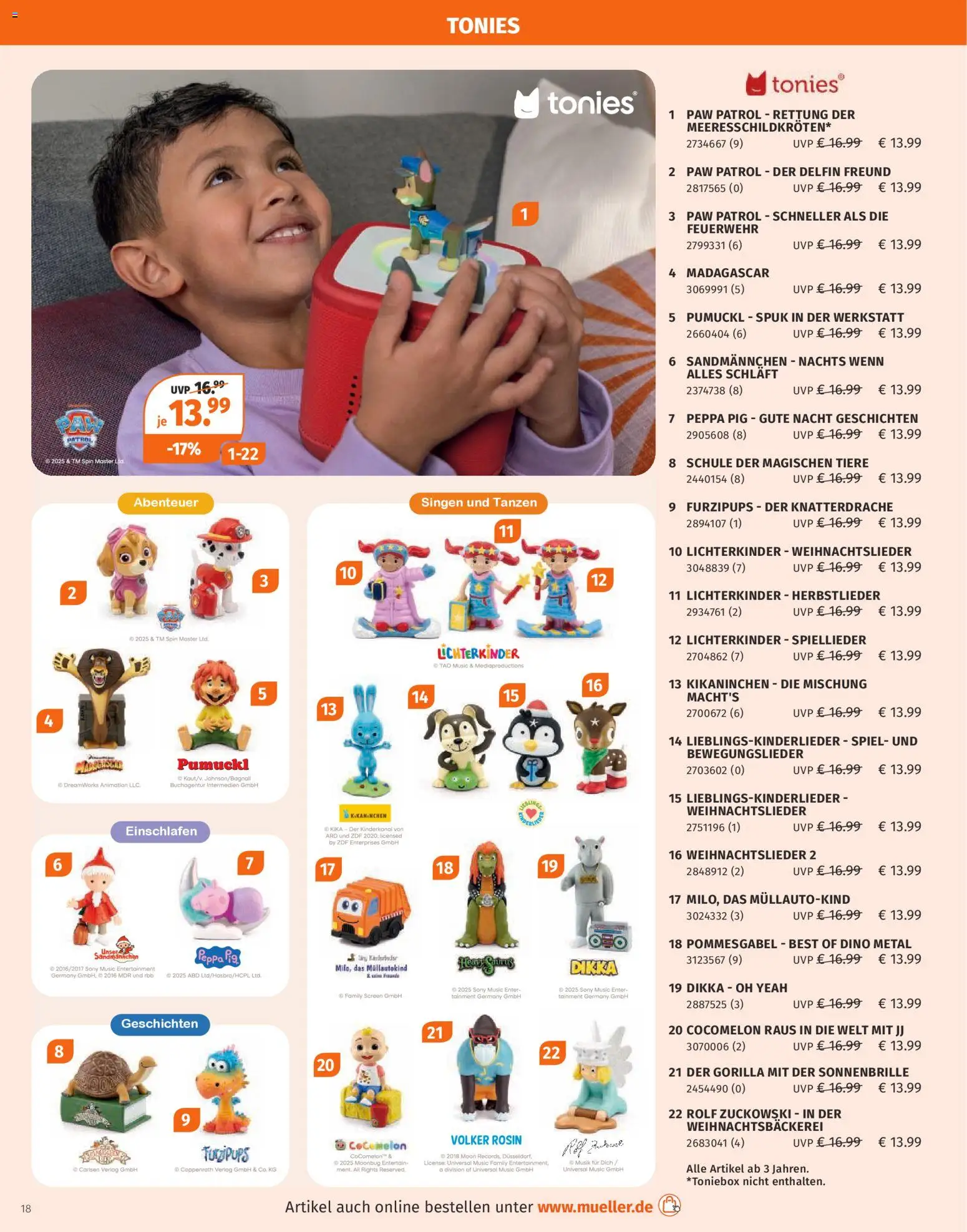 Müller Spielwarenkatalog – gültig ab 27.10.2025 | Seite: 18 | Produkte: Spiel, Sony