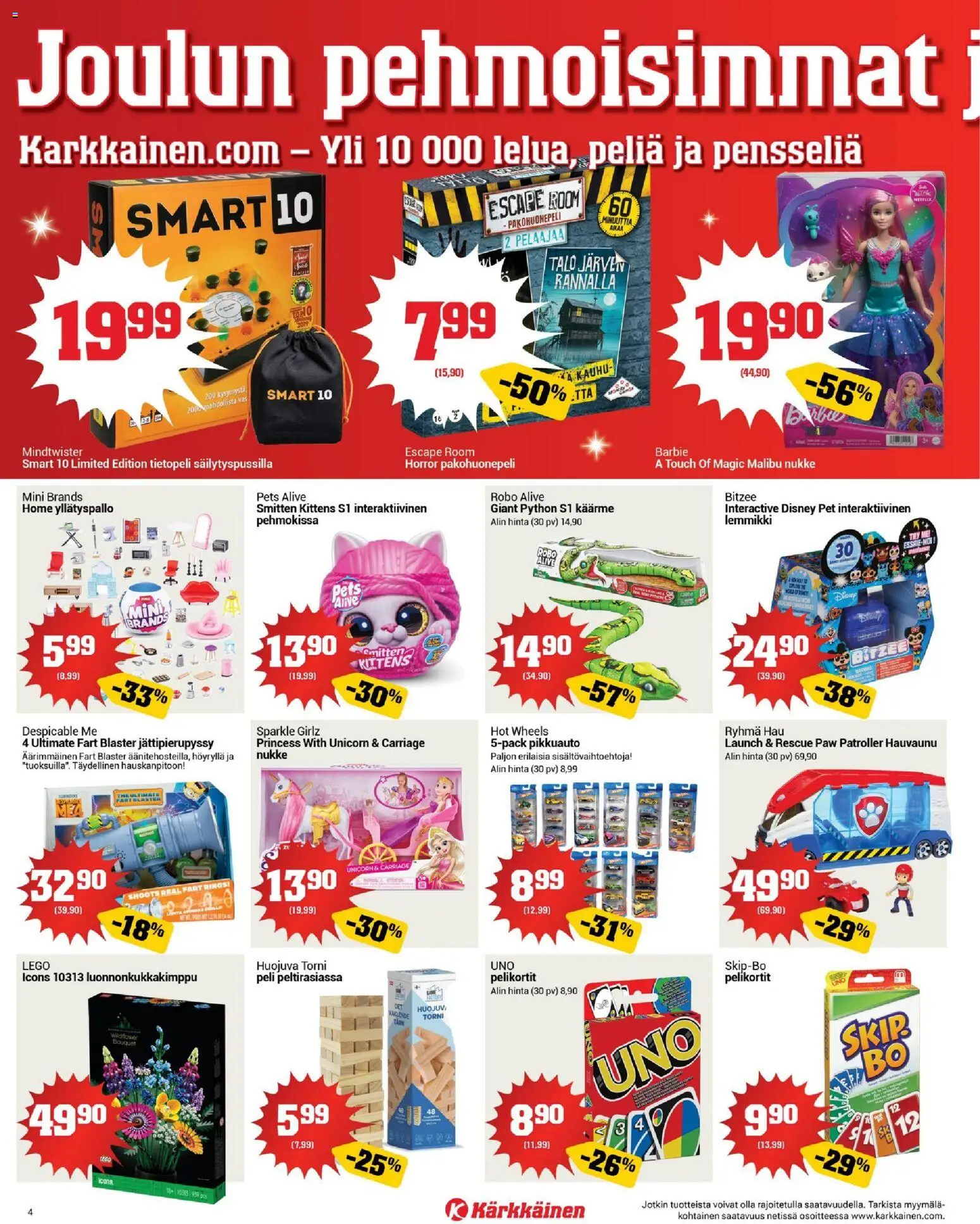 Kärkkäinen tarjoukset – voimassa 10.12.2025 alkaen | Sivu: 4 | Tuotteet: Pelikortit, Peli