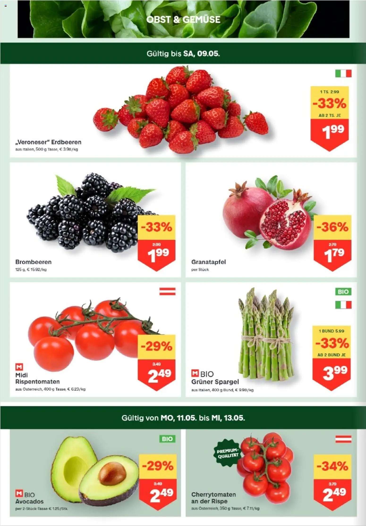 MPREIS Dellach im Drautal gültig ab 07.05.2026 | Seite: 2 | Produkte: Erdbeeren, Gemüse, Obst