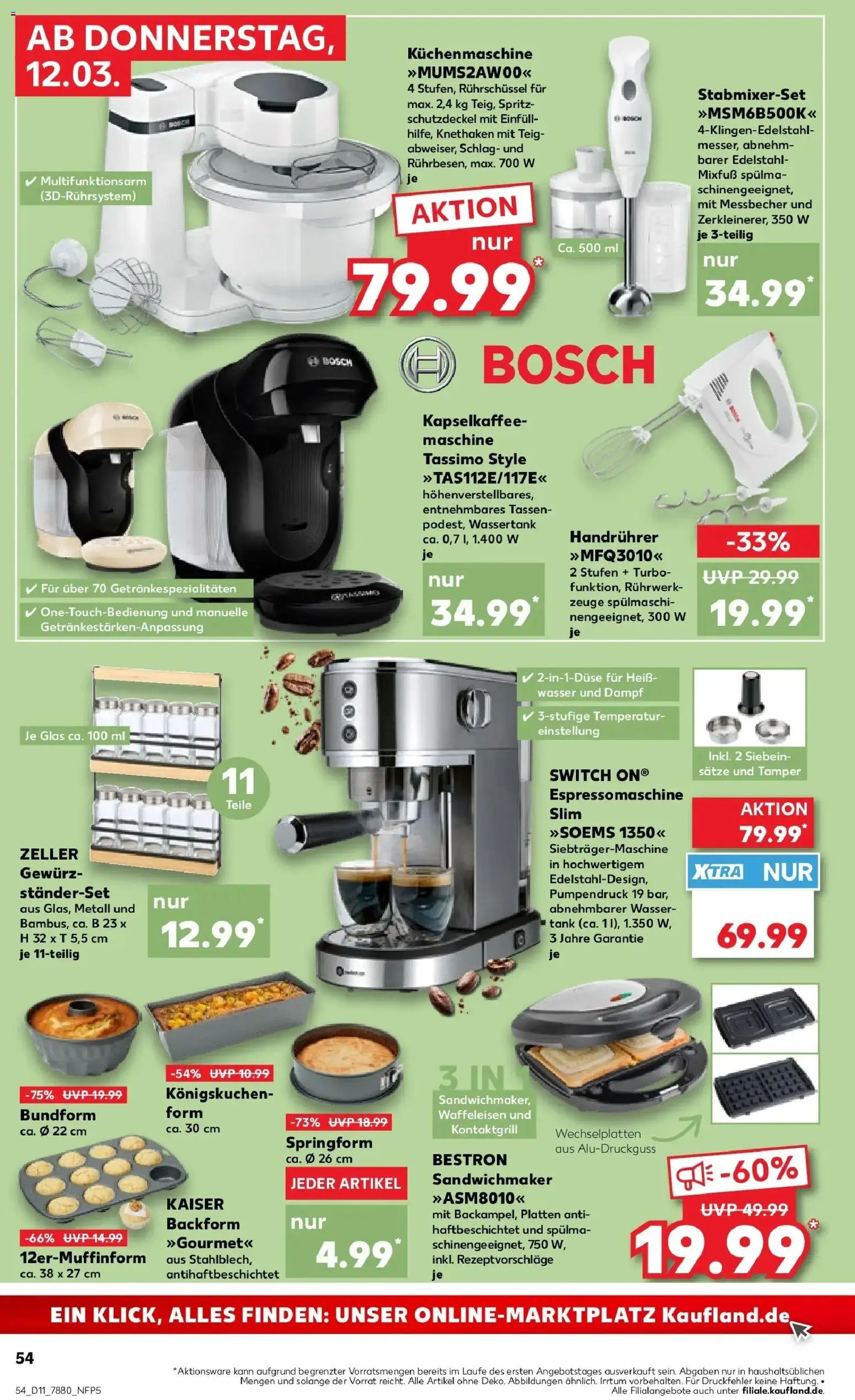 Kaufland Prospekt Herford	 – gültig ab 09.03.2026 | Seite: 66 | Produkte: Mixer, Wasser, Waffeleisen, Tassimo