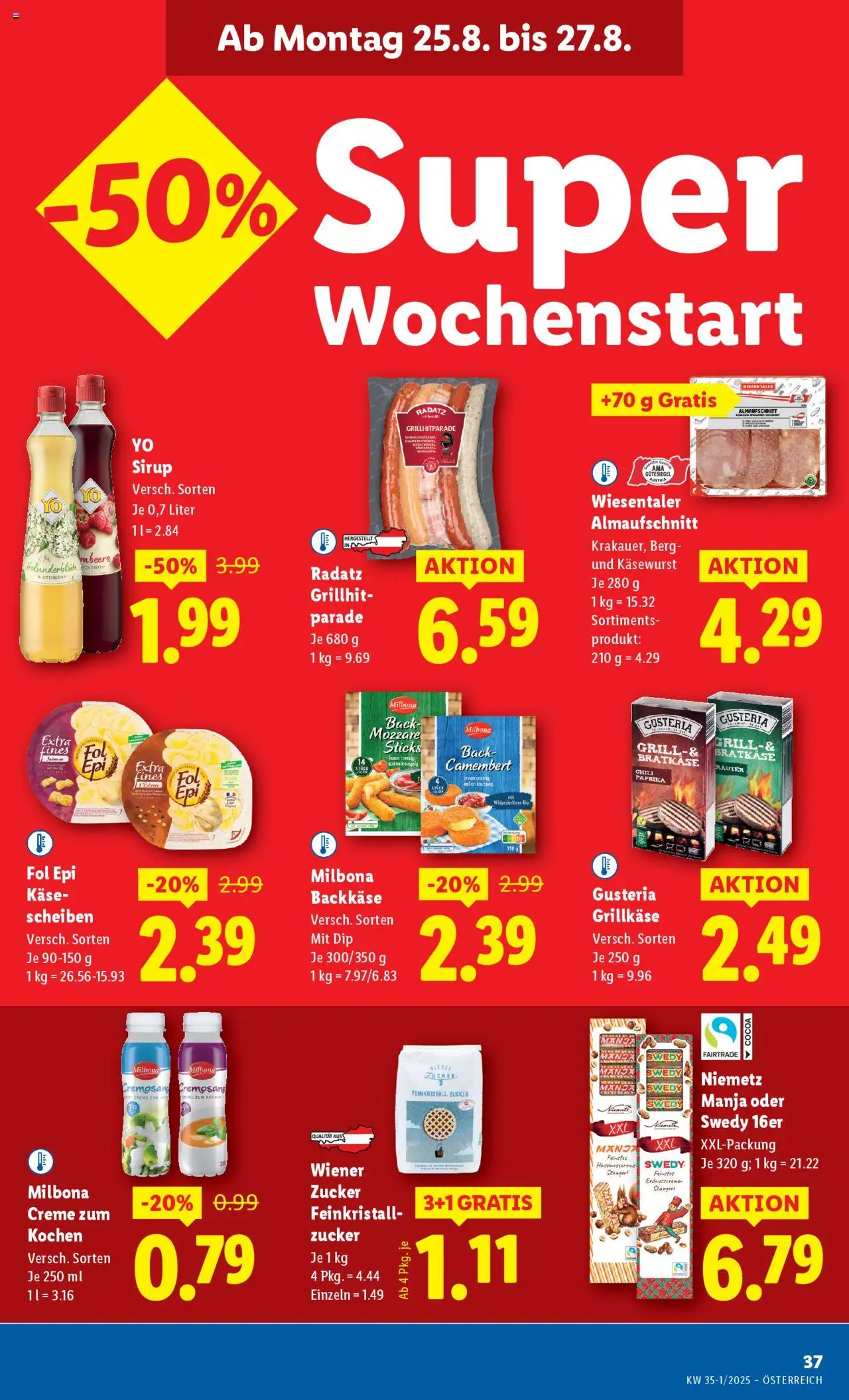 Lidl Flugblatt gültig ab 21.08.2025 | Seite: 39 | Produkte: Zucker, Käse, Creme