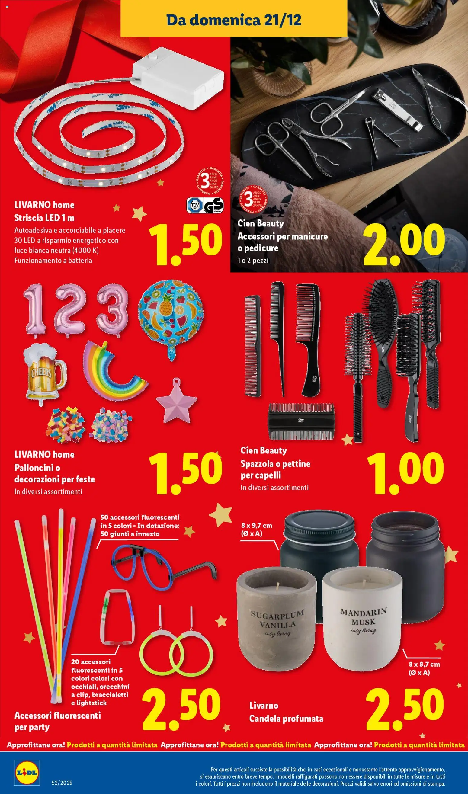 Volantino Lidl del 21.12.2025 | Pagina: 30 | Prodotti: Pettine, Orecchini, Batteria, Decorazioni