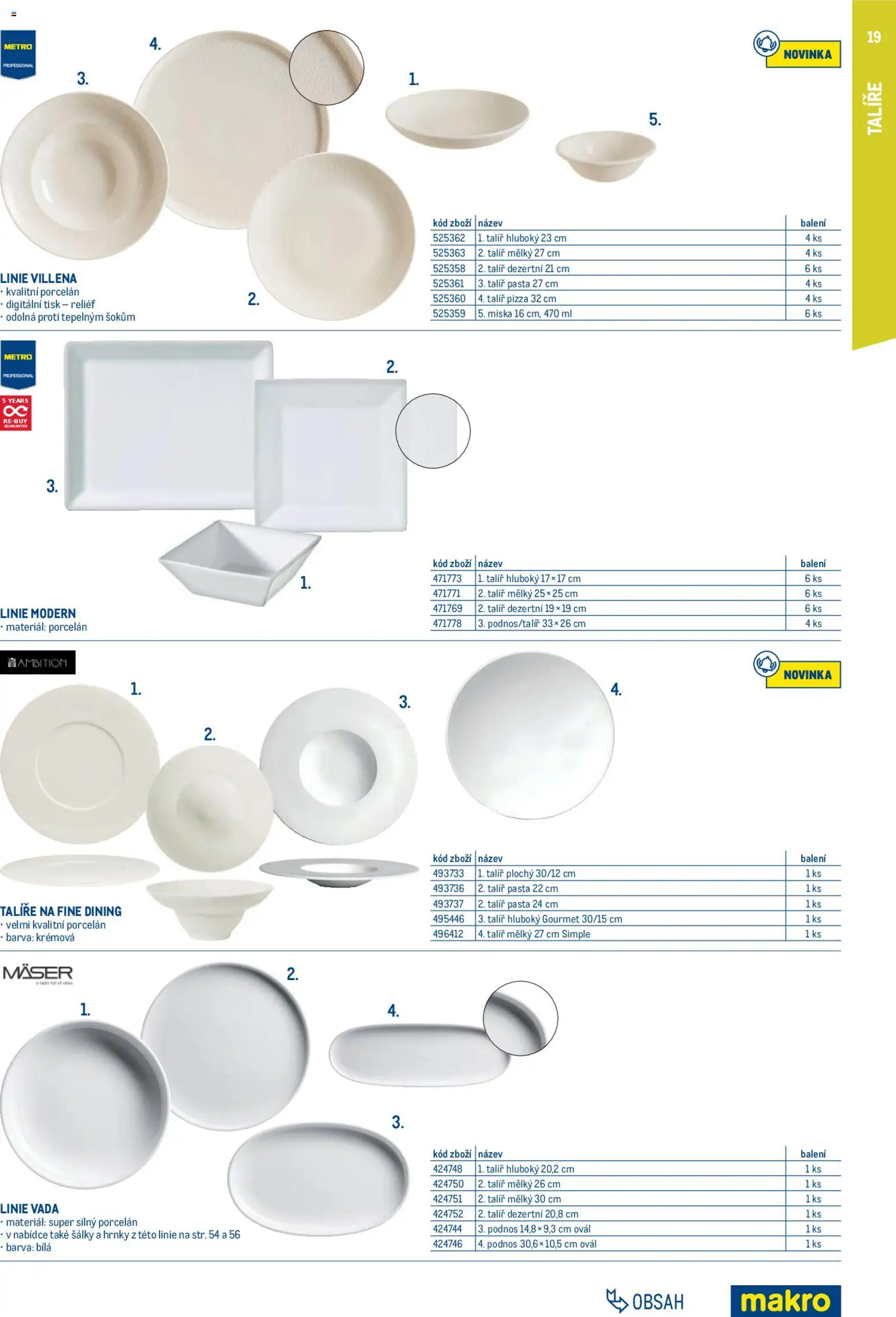 Makro leták - Gastro vybavení a zařízení od 01.02.2026 | Strana: 19 | Produkty: Hrnky, Talíře, Podnos, Miska