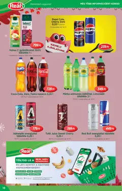 Reál Akciós újság - amely érvényes a következő dátumtól: 29.10.2025 | Oldal: 18 | Termékek: Gyümölcsital, Pepsi, Red bull, Cukor